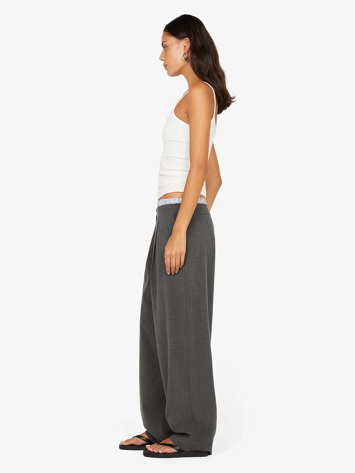 HUGH BOXER PANT - CHARCOAL/SKY BLUE STRIPE - Image 3