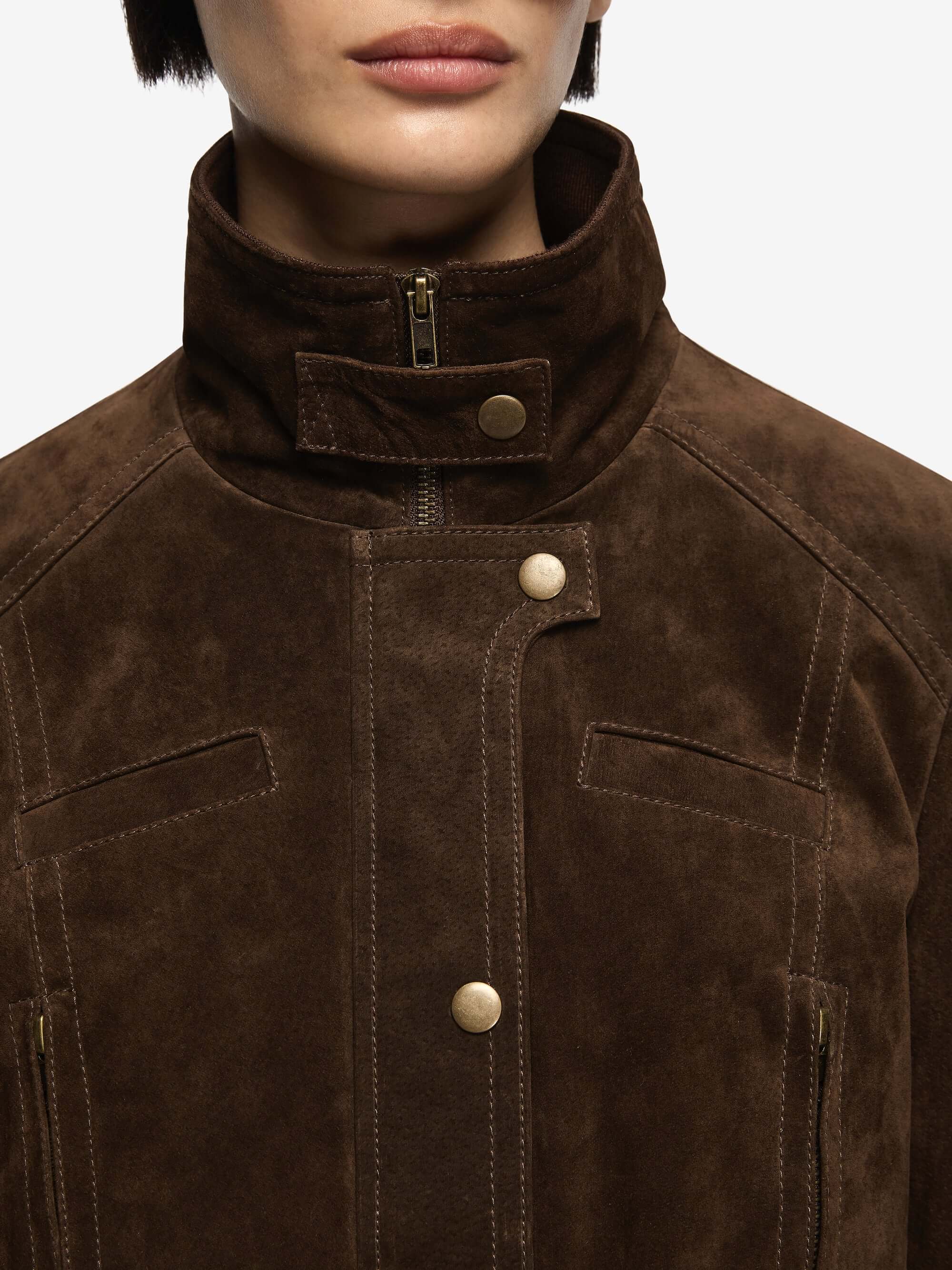 HUNTER SUEDE JACKET - DARK CHOCOLATE - Image 3