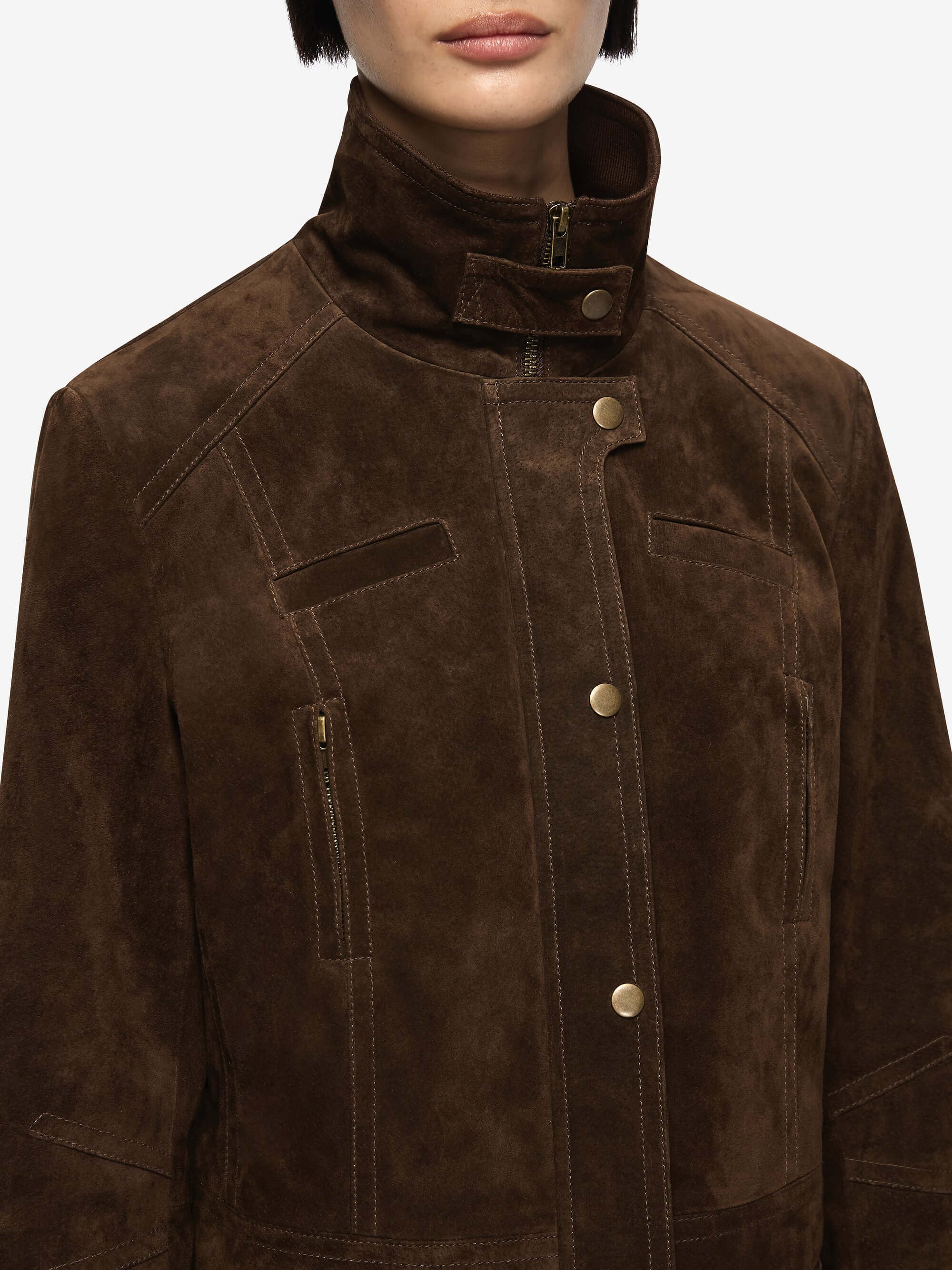 HUNTER SUEDE JACKET - DARK CHOCOLATE - Image 4