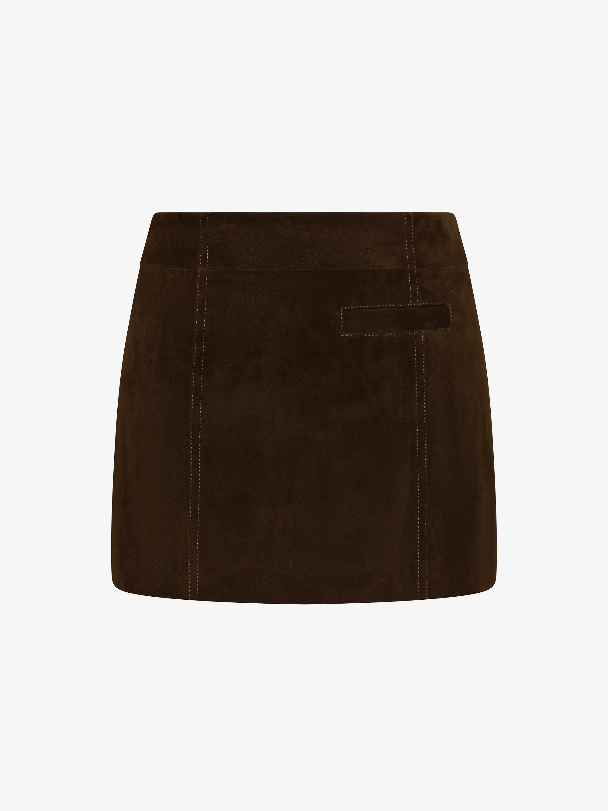 HUNTER SUEDE MINI SKIRT - DARK CHOCOLATE - Image 6