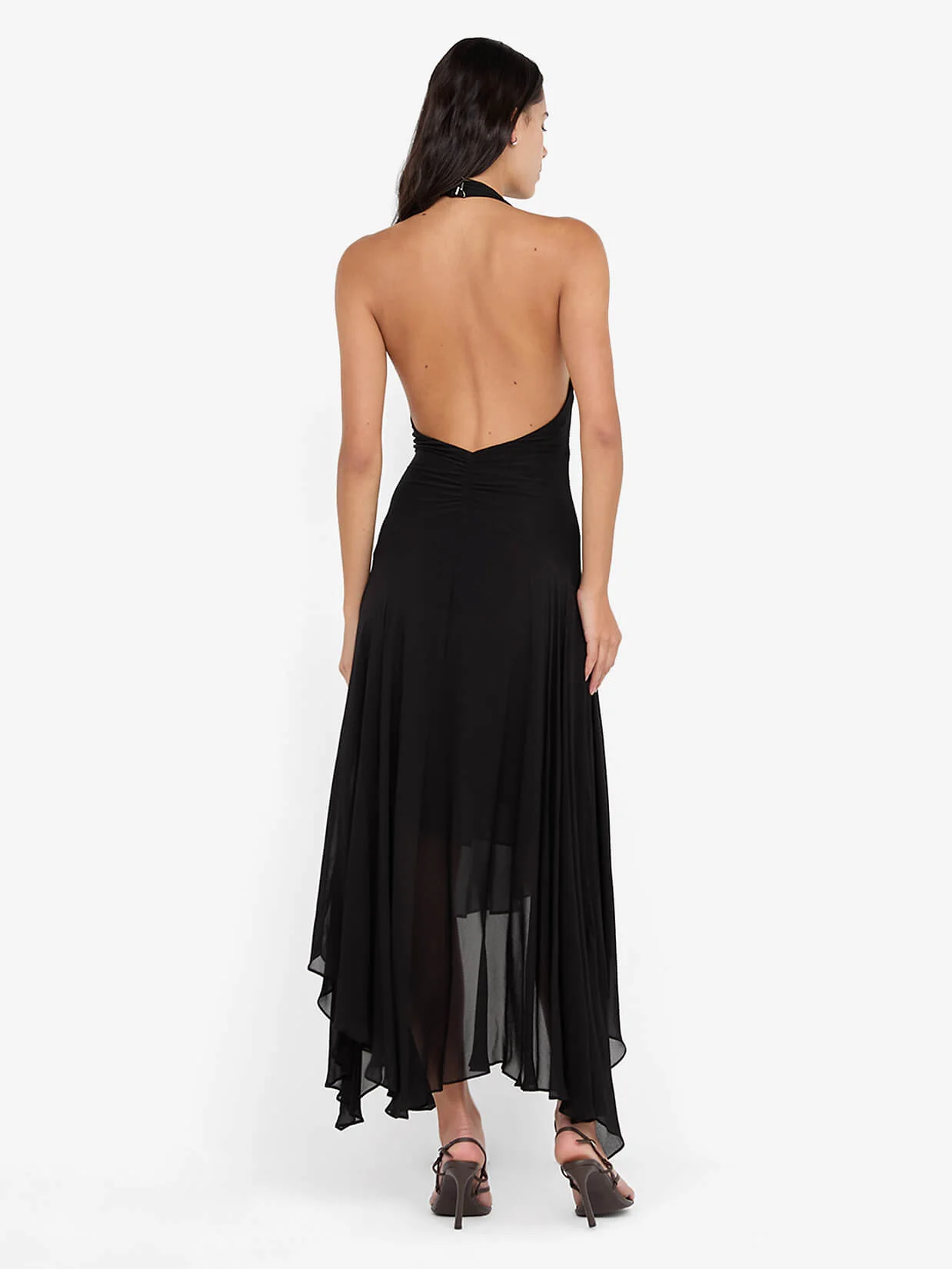 IDA WRAP MIDI DRESS - BLACK - Image 3