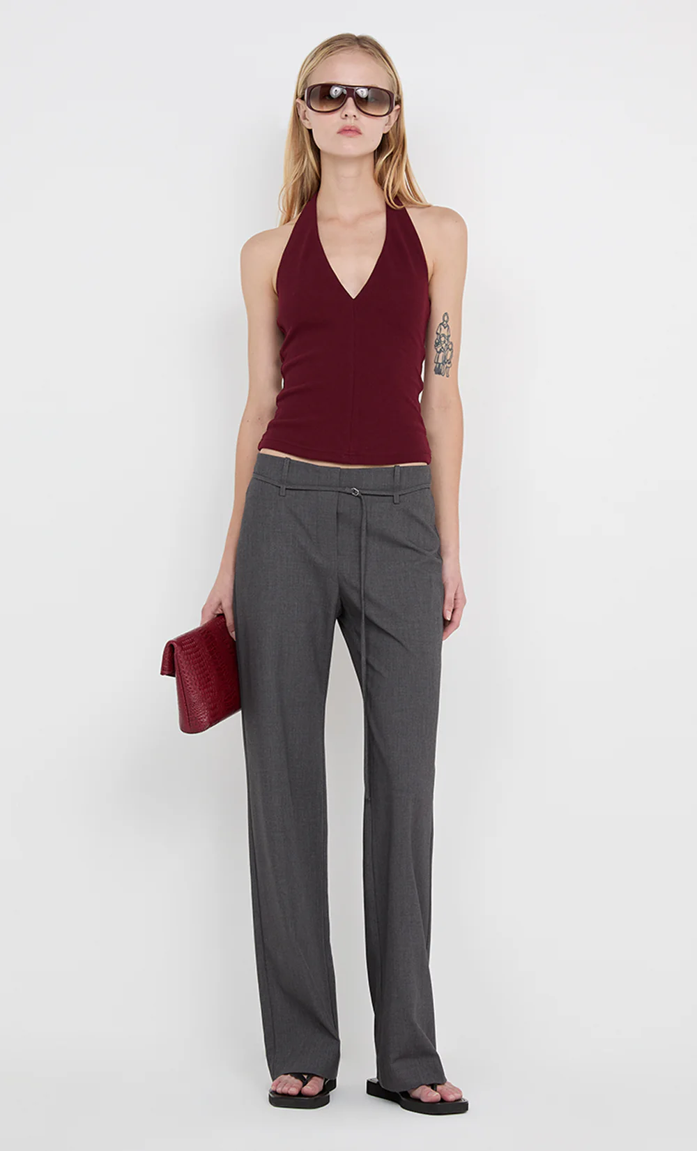 IONE HALTER TOP - PLUM - Image 5