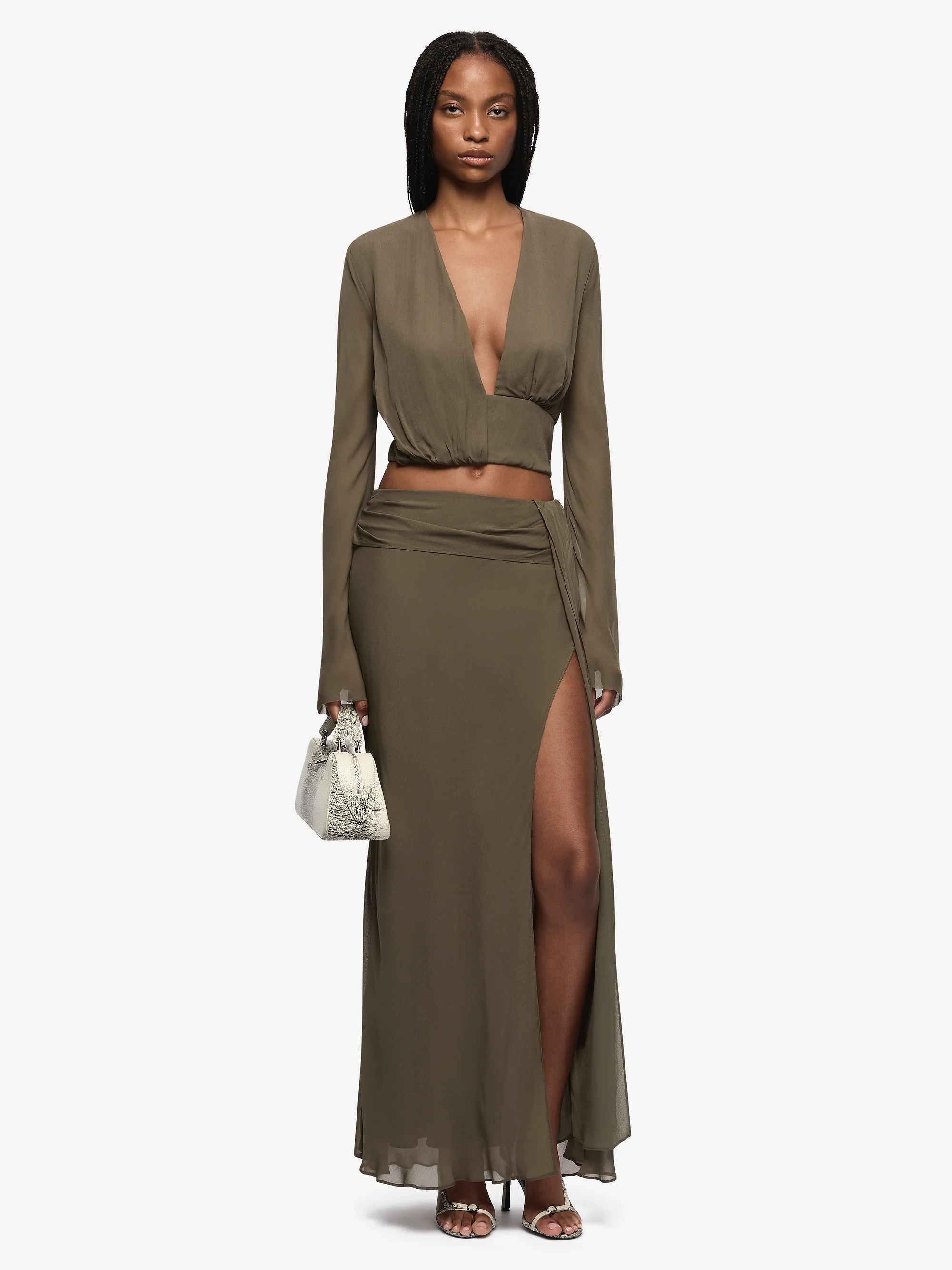 ISABELLA LONG SLEEVE TOP - TWIG - Image 3