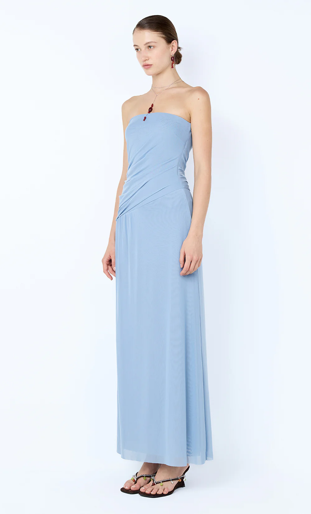 ISIDORE STRAPLESS MAXI DRESS - DENIM BLUE - Image 2