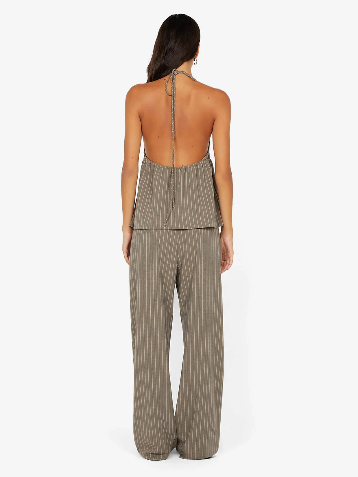 JONNI HALTER TOP - CHARCOAL STRIPE - Image 3