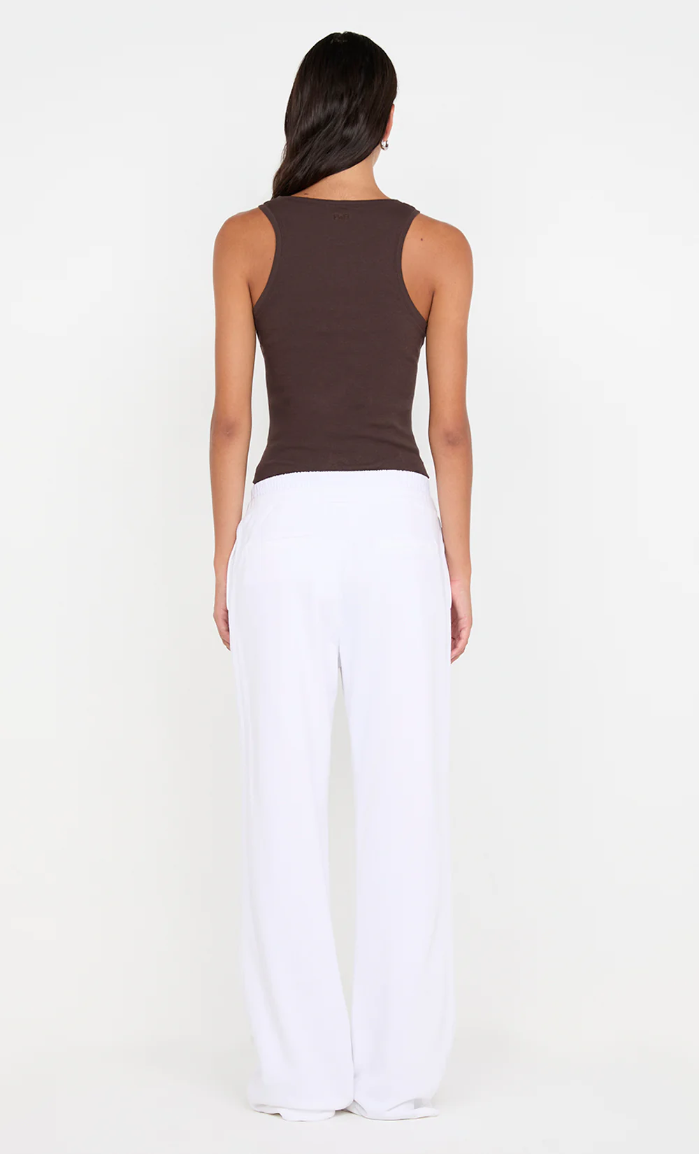 JORJA DOUBLE WAISTBAND PANT - WHITE - Image 2