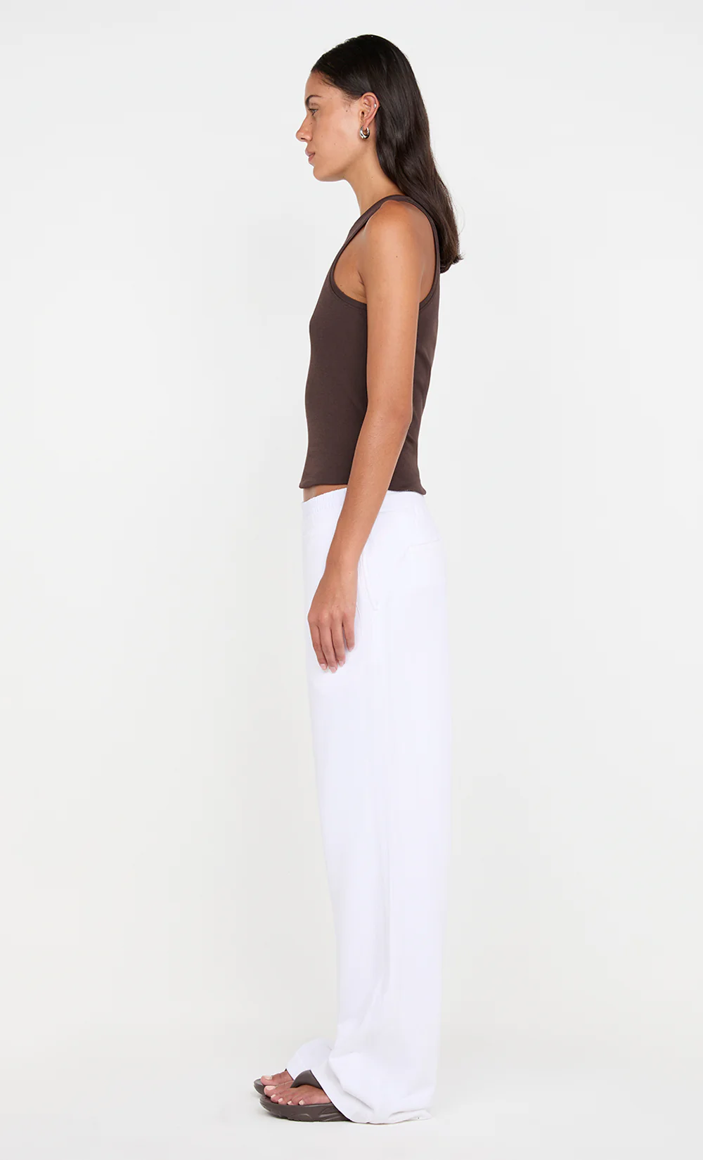 JORJA DOUBLE WAISTBAND PANT - WHITE - Image 4