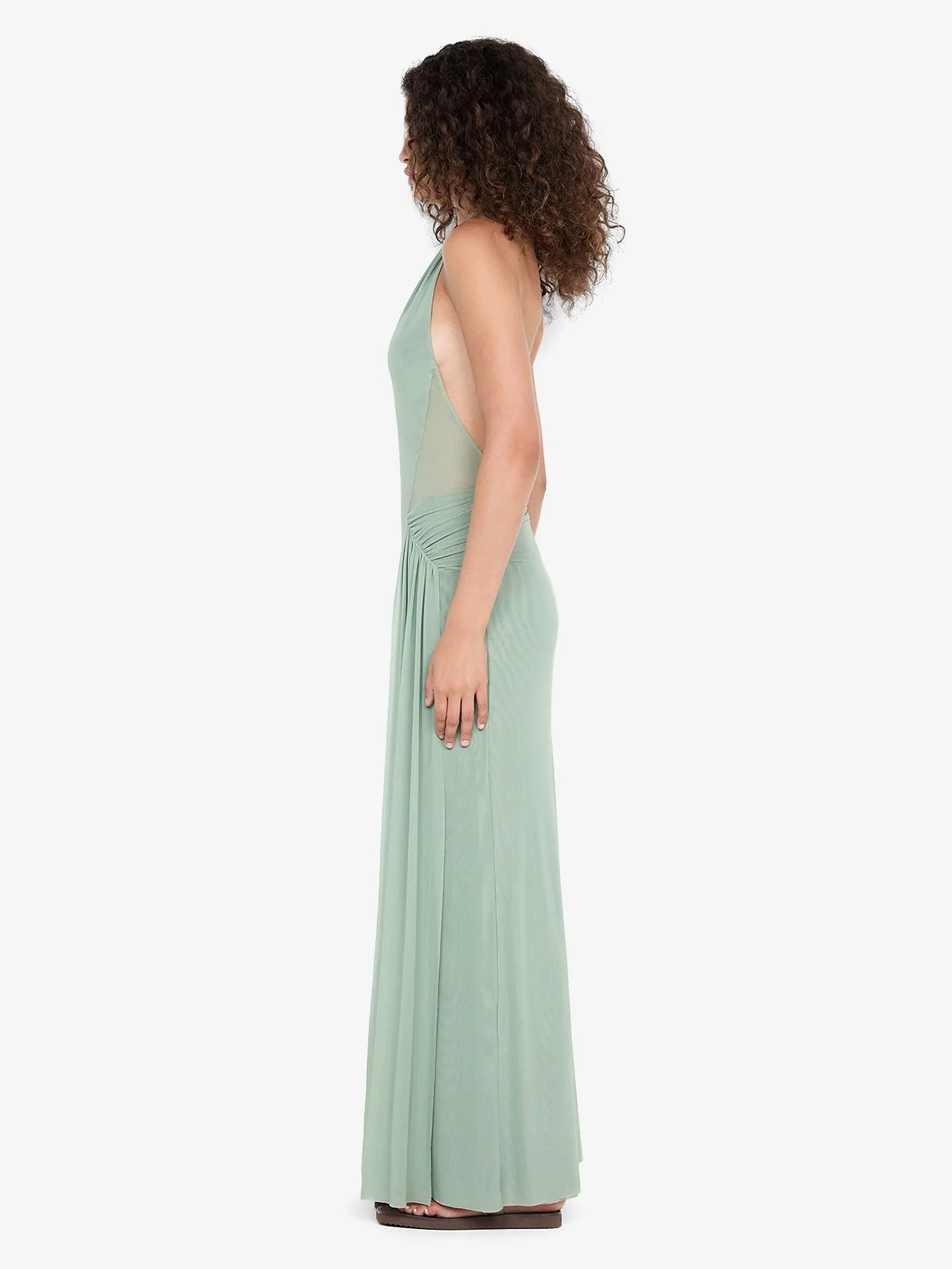 JUNIPER HALTER MAXI DRESS - PISTACHIO - Image 4