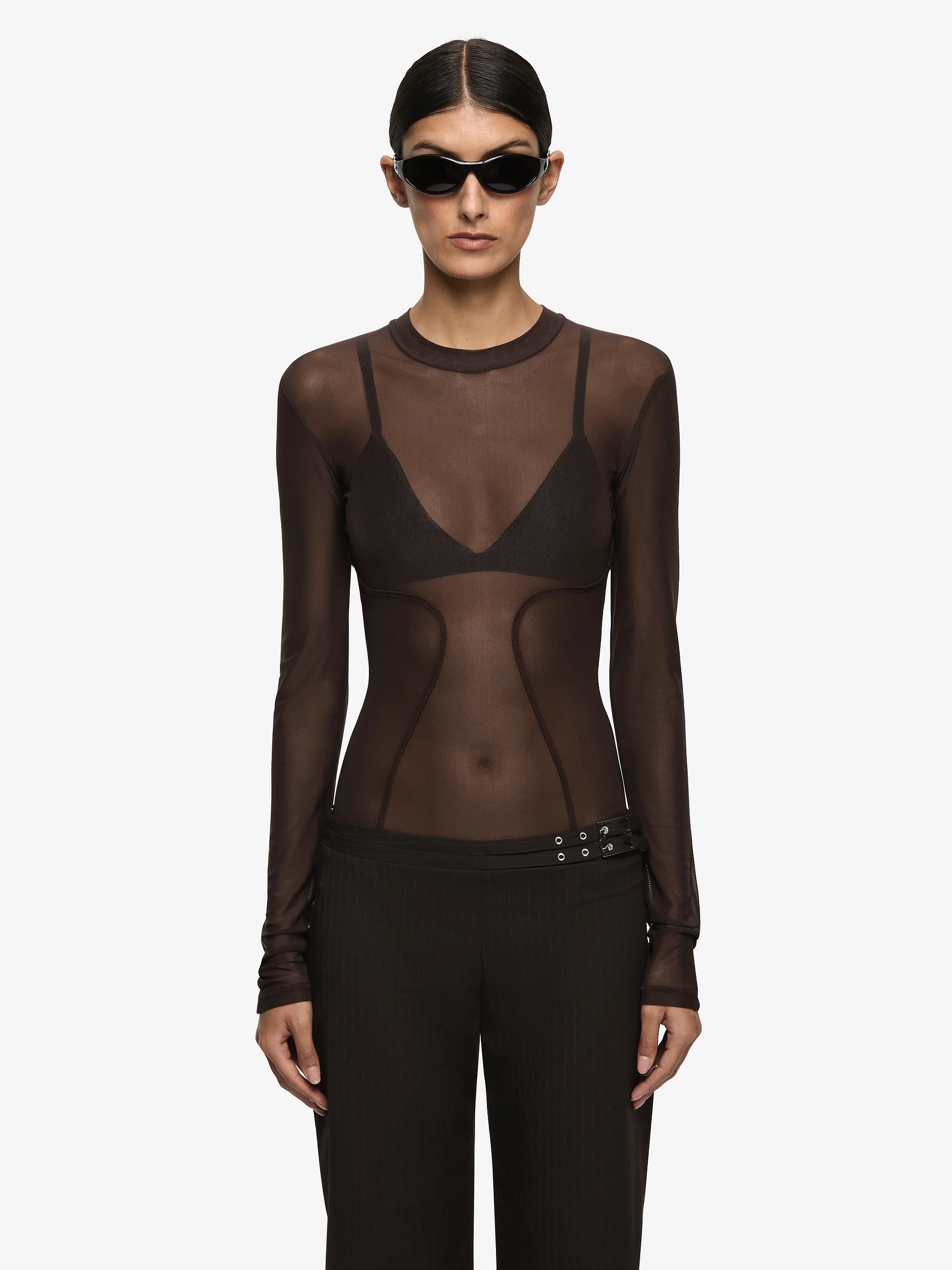 JUNIPER LONG SLEEVE TOP - DARK CHOCOLATE