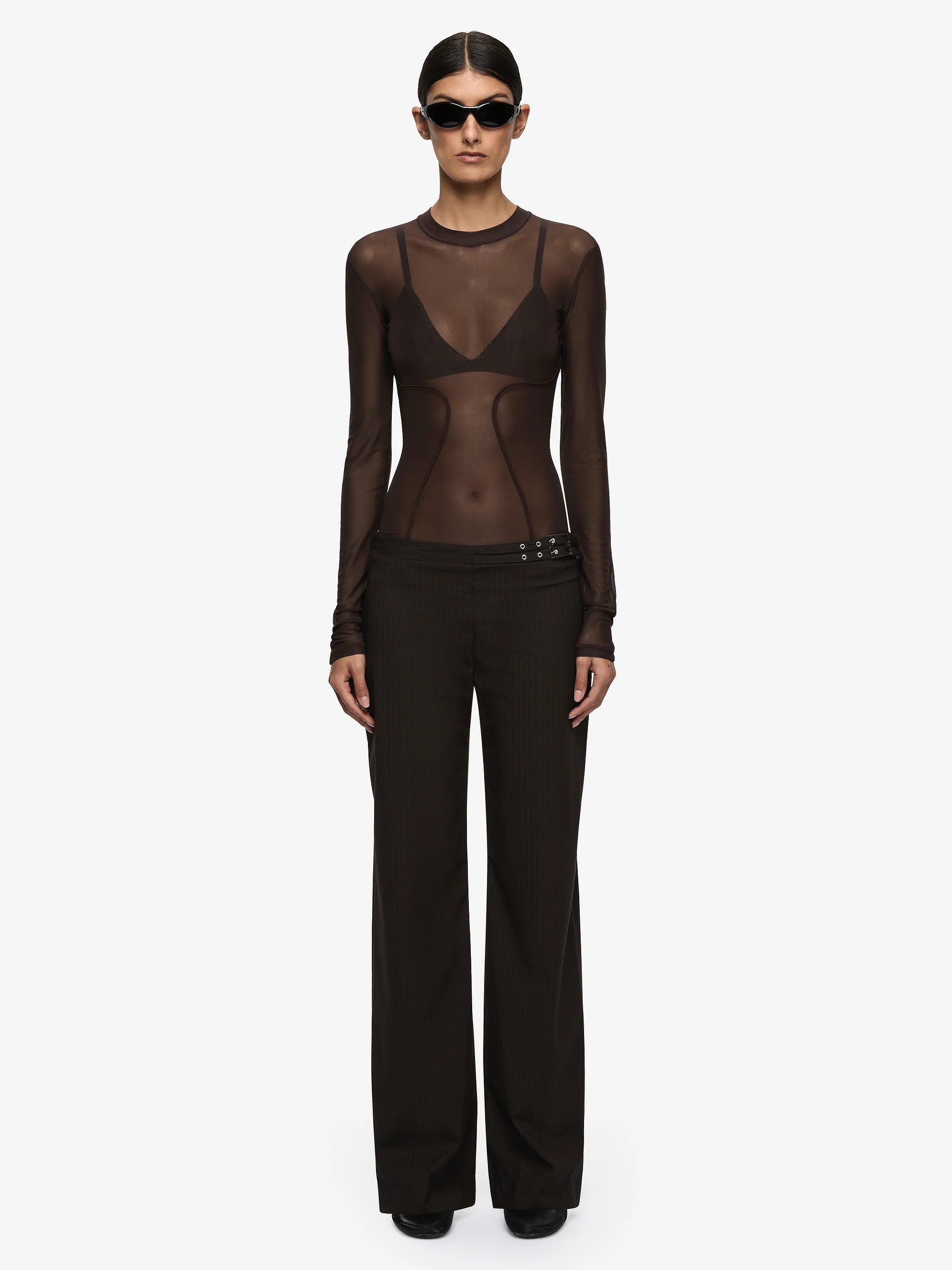 JUNIPER LONG SLEEVE TOP - DARK CHOCOLATE - Image 2