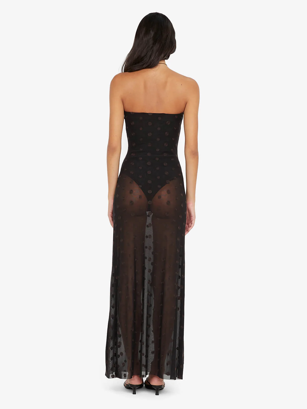 KARLA STRAPLESS MAXI DRESS - BLACK/CHOC SPOT - Image 3