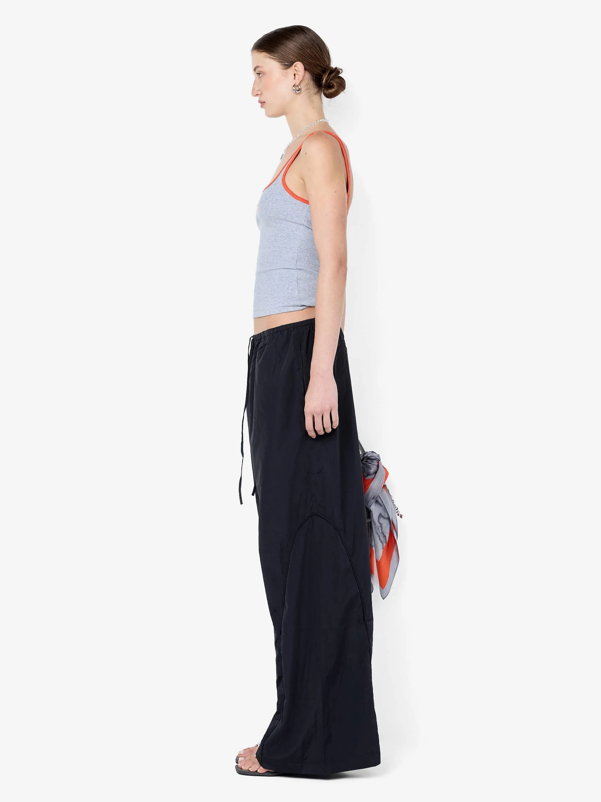 LANA SQUARE NECK TANK - GREY MARLE/TANGERINE - Image 3