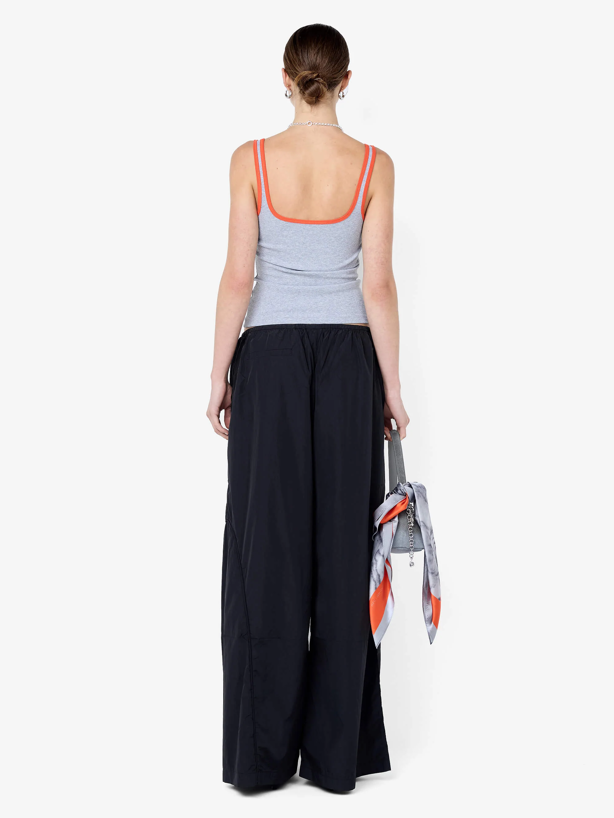 LANA SQUARE NECK TANK - GREY MARLE/TANGERINE - Image 4