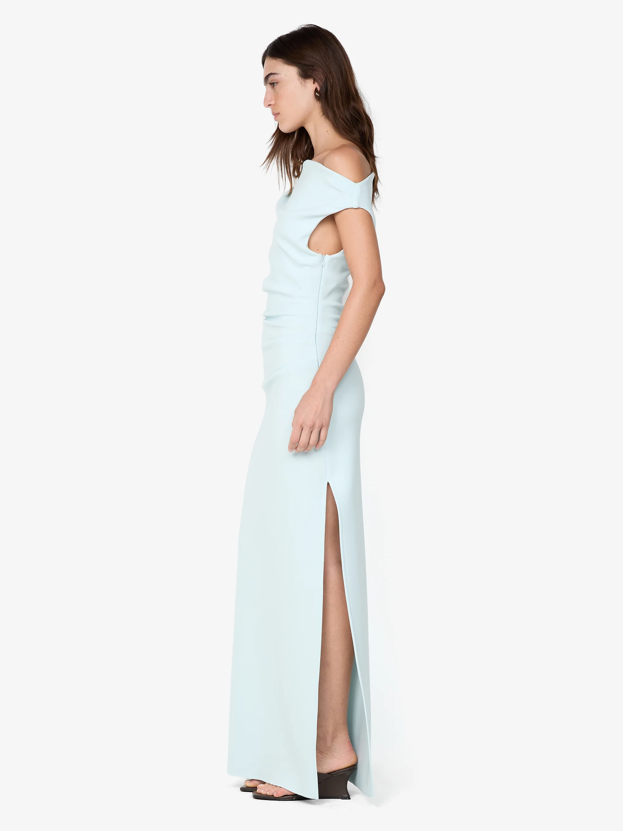 LEORA ASYM MAXI DRESS - ARCTIC BLUE - Image 4