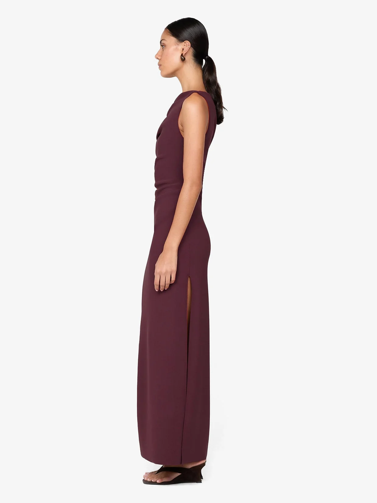 LEORA ASYM MAXI DRESS - PLUM - Image 3