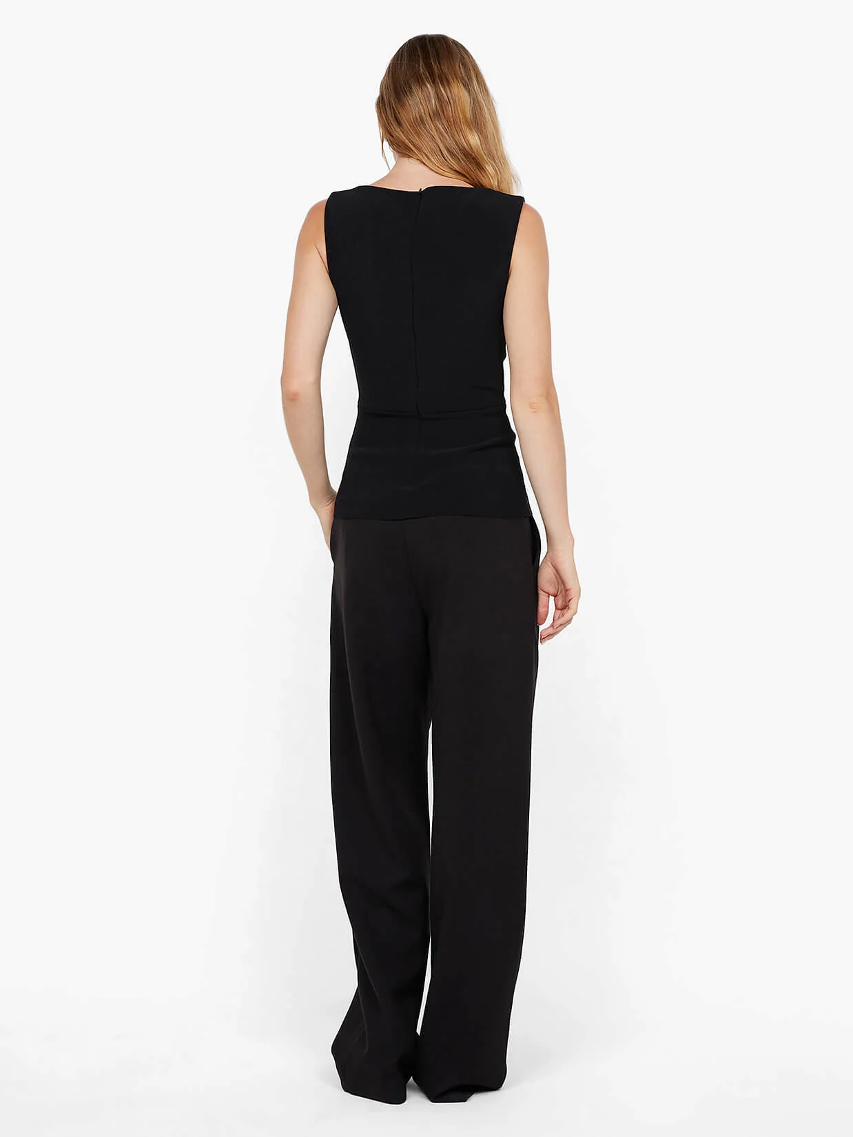 LEORA PEPLUM TOP - BLACK - Image 3