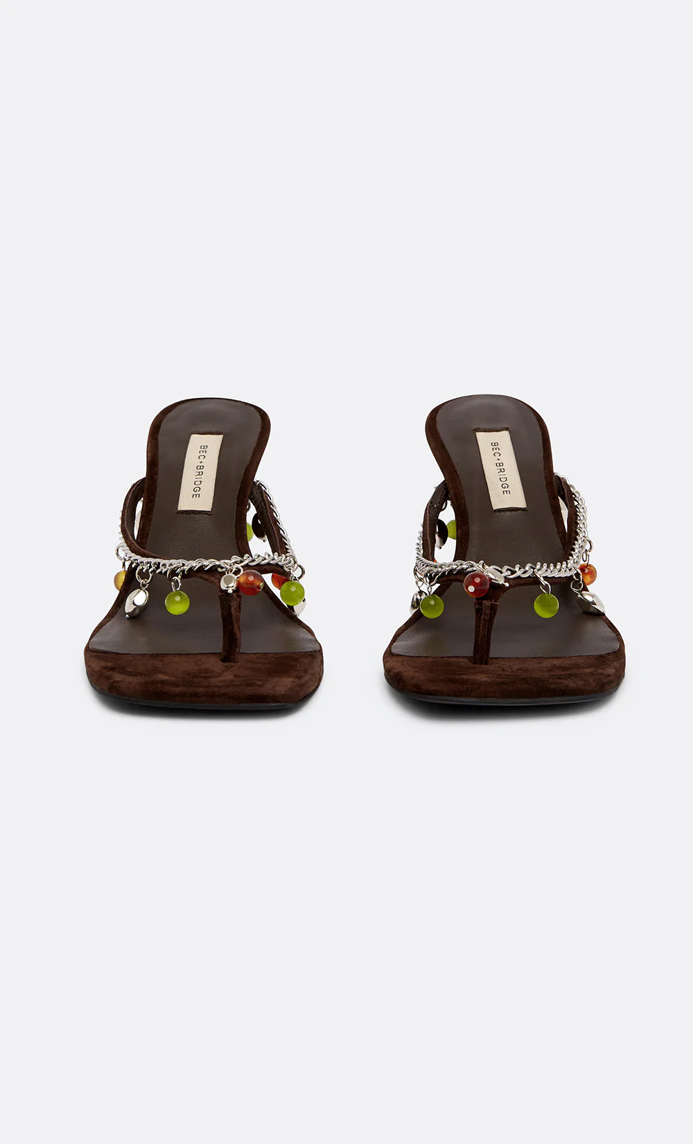 LILLIE BEADED WEDGE - CHOC SUEDE - Image 3