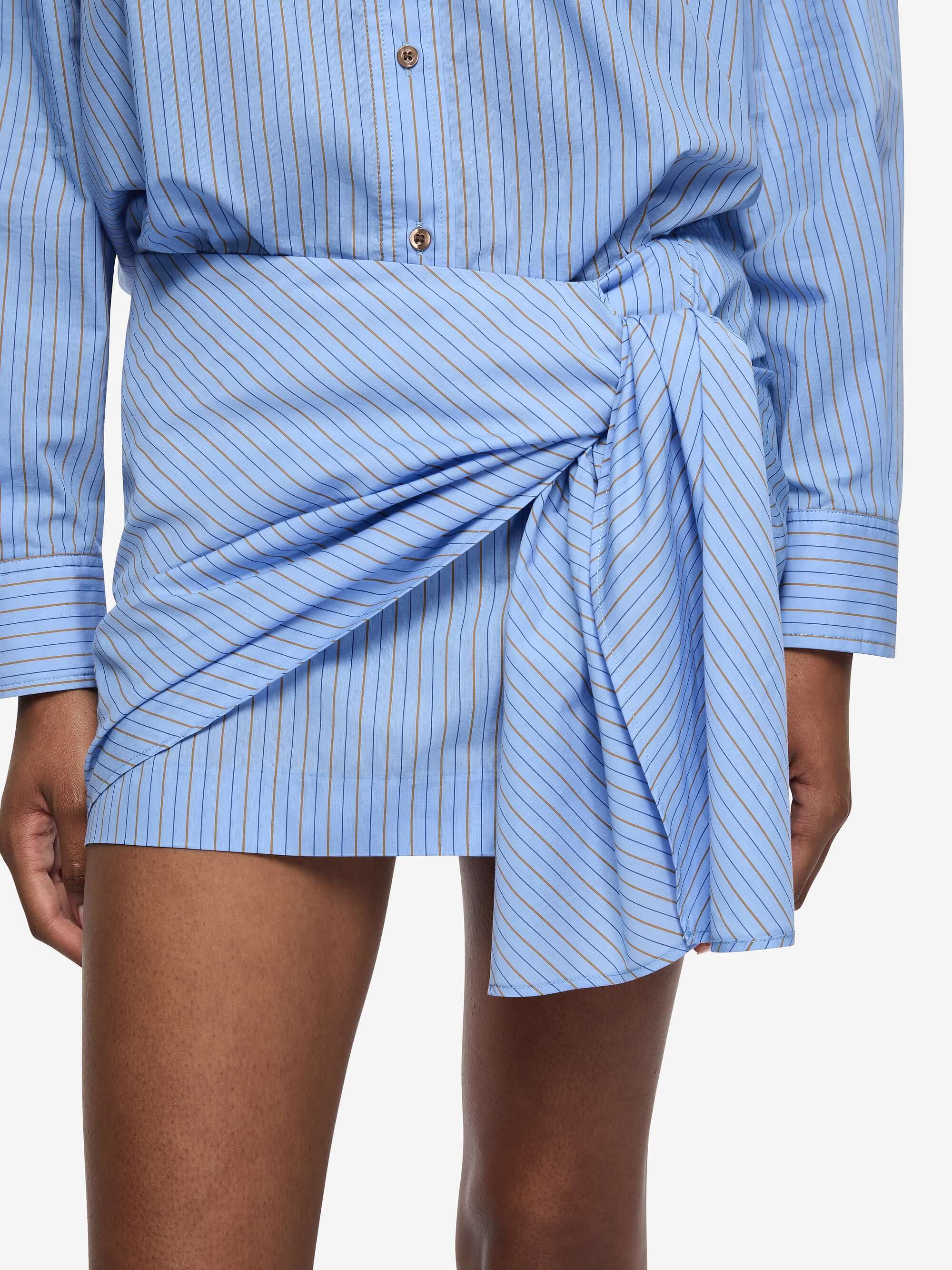 LINUS MINI SKIRT - CHAMBRAY BLUE STRIPE - Image 3