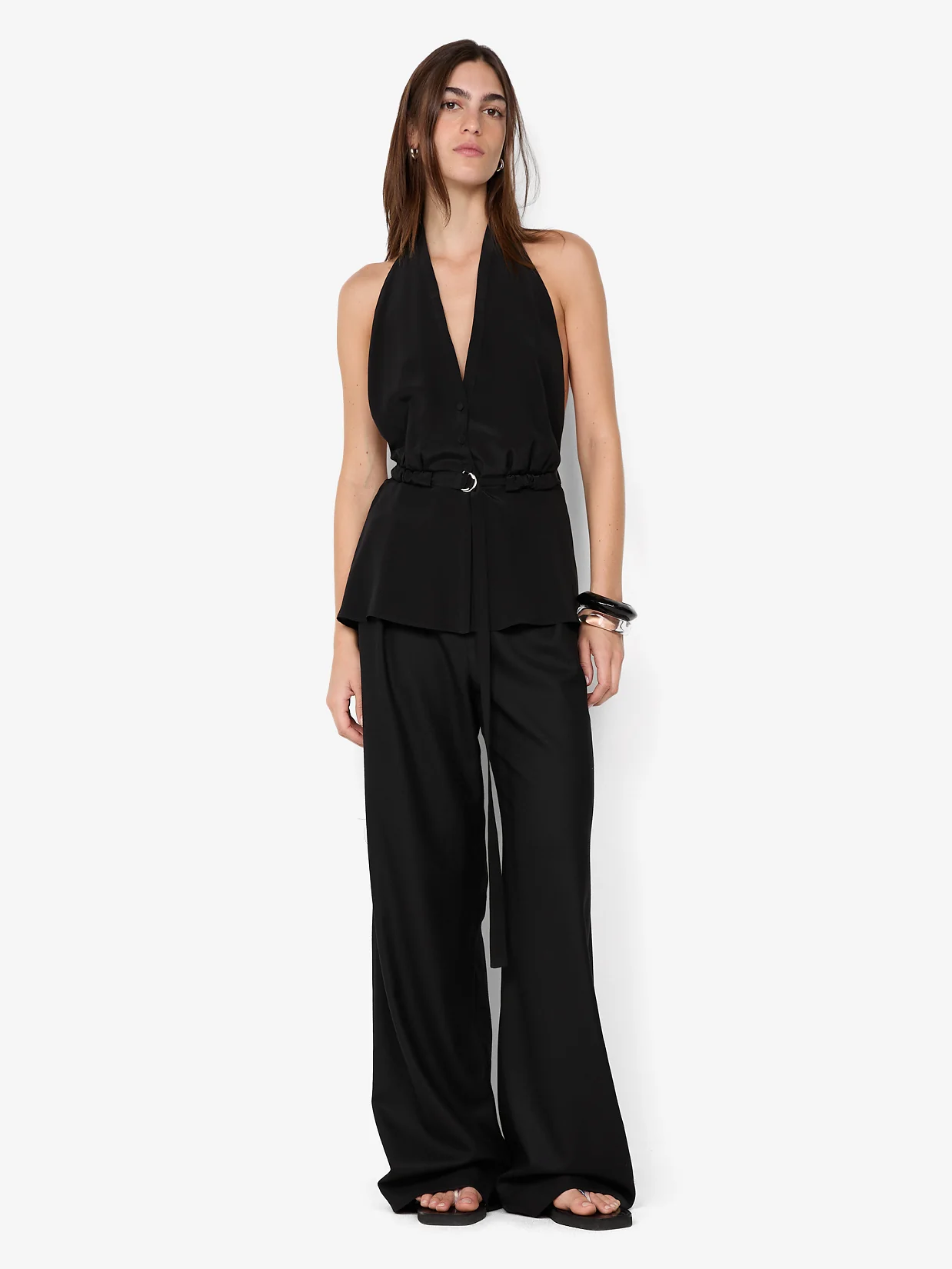 LORA HALTER TOP - BLACK