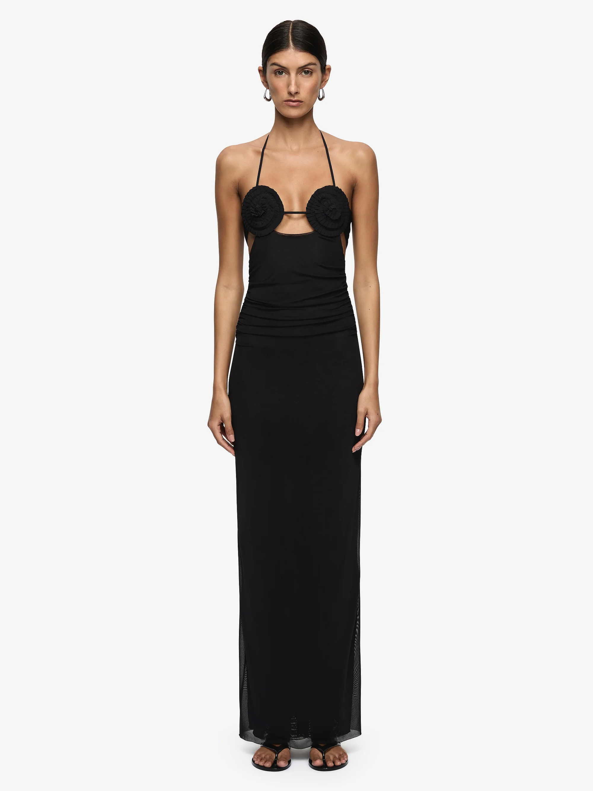 DELILA SPIRAL MAXI DRESS - BLACK