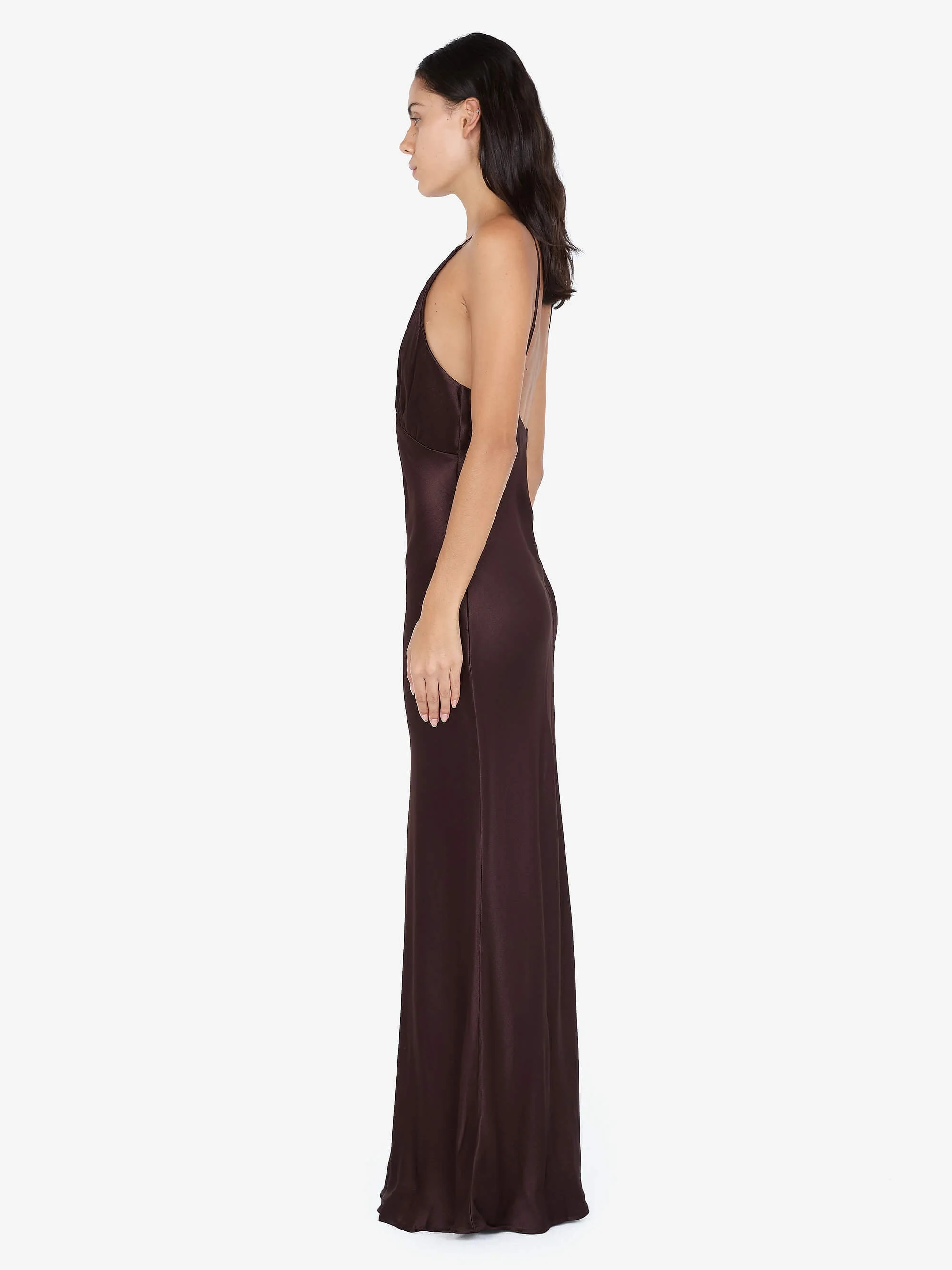 MOON DANCE V MAXI DRESS - DARK CHOCOLATE - Image 3