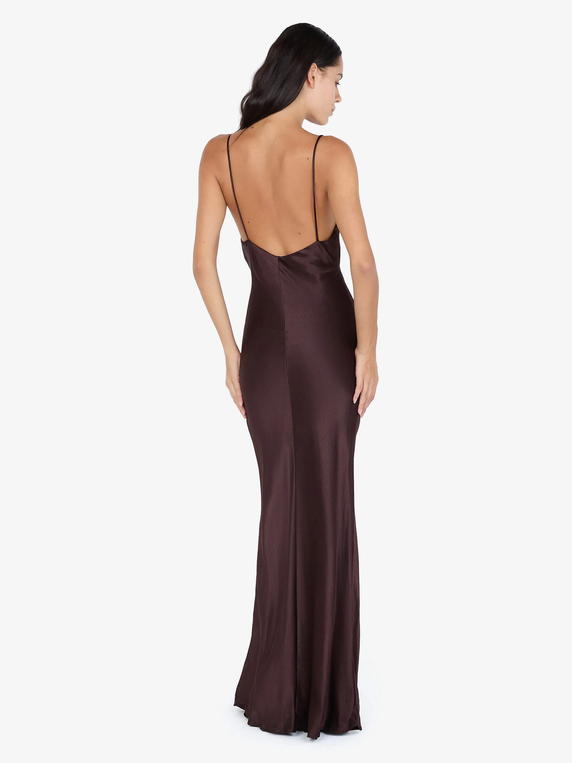 MOON DANCE V MAXI DRESS - DARK CHOCOLATE - Image 4