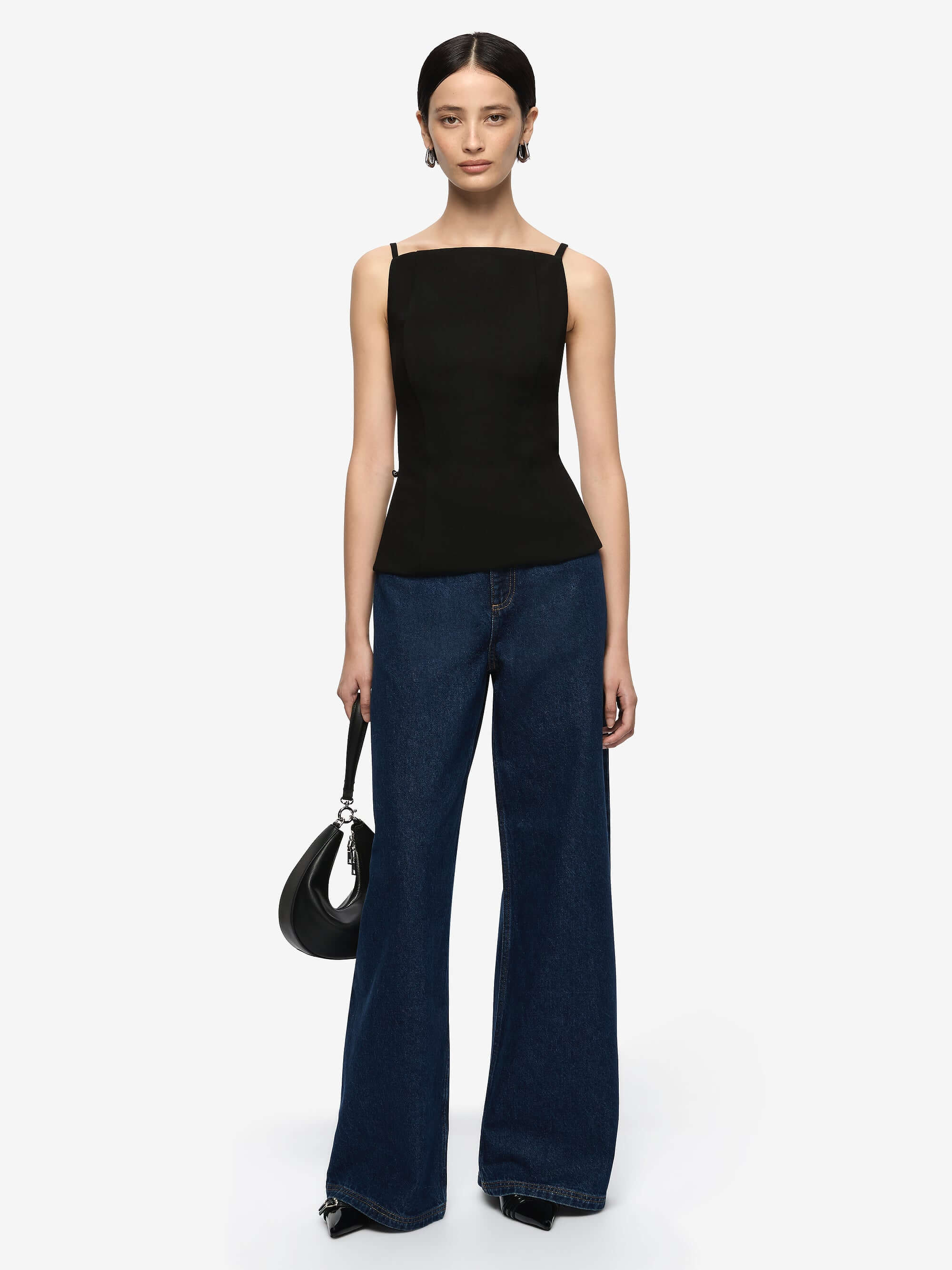 MOR BACKLESS TOP - BLACK