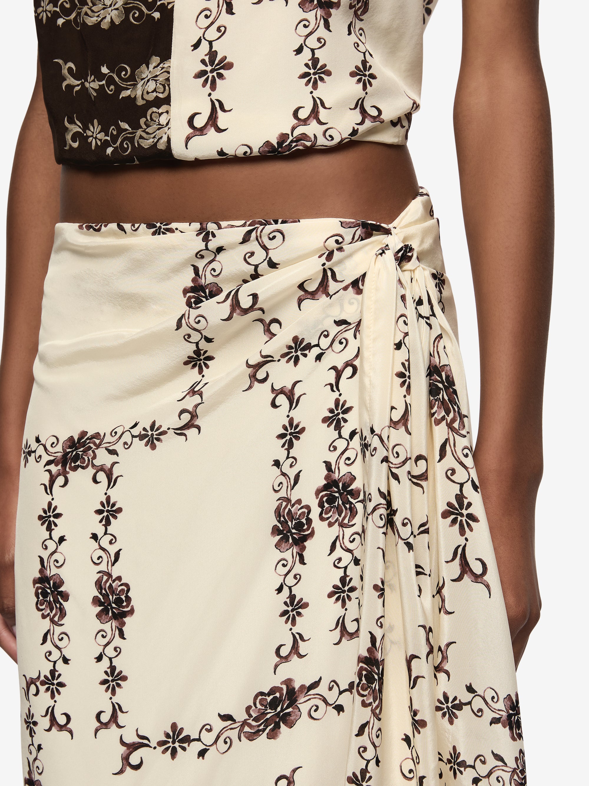 MYAH MIDI SKIRT - GEO VINE FLORAL CREAM - Image 3