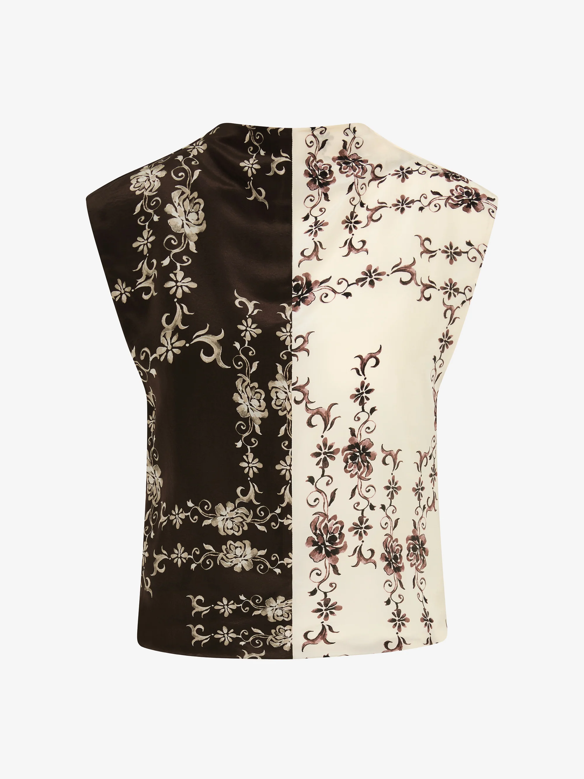 MYAH TOP - GEO VINE FLORAL CHOC/CREAM - Image 6