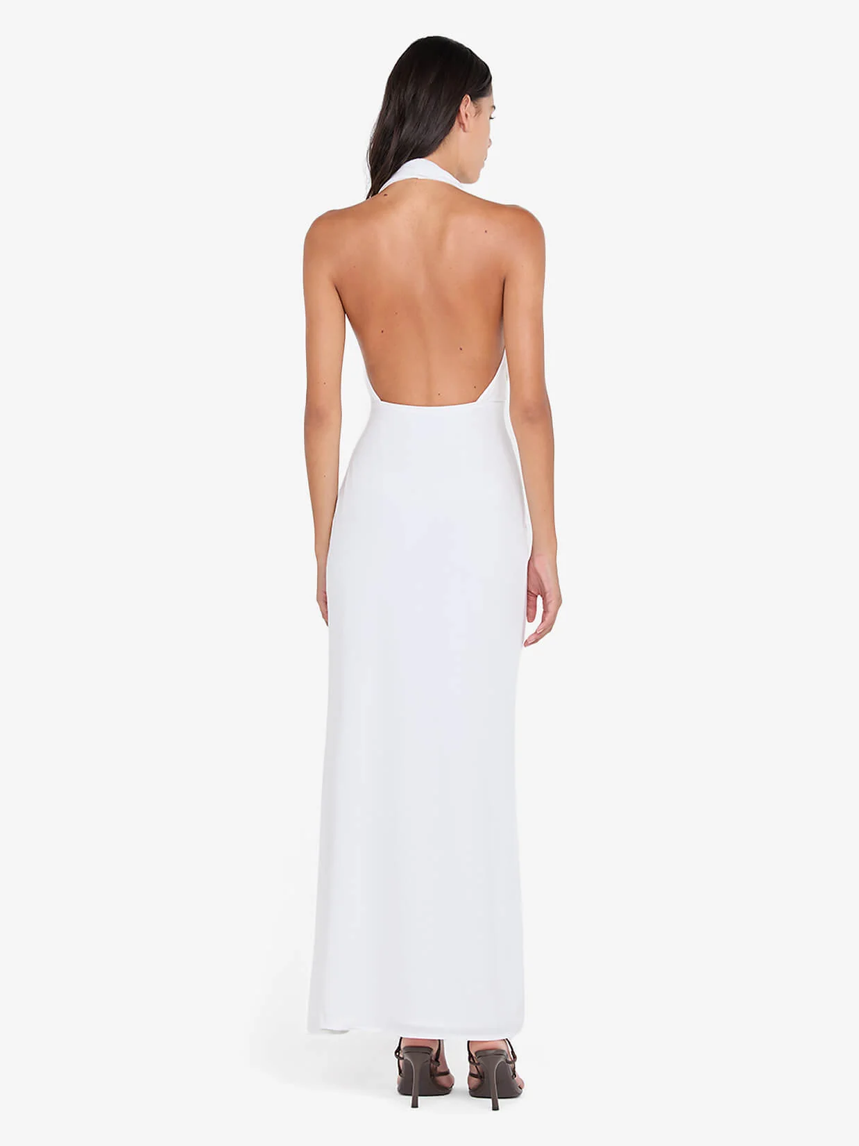 NESSIE COWL NECK MAXI DRESS - WHITE - Image 3