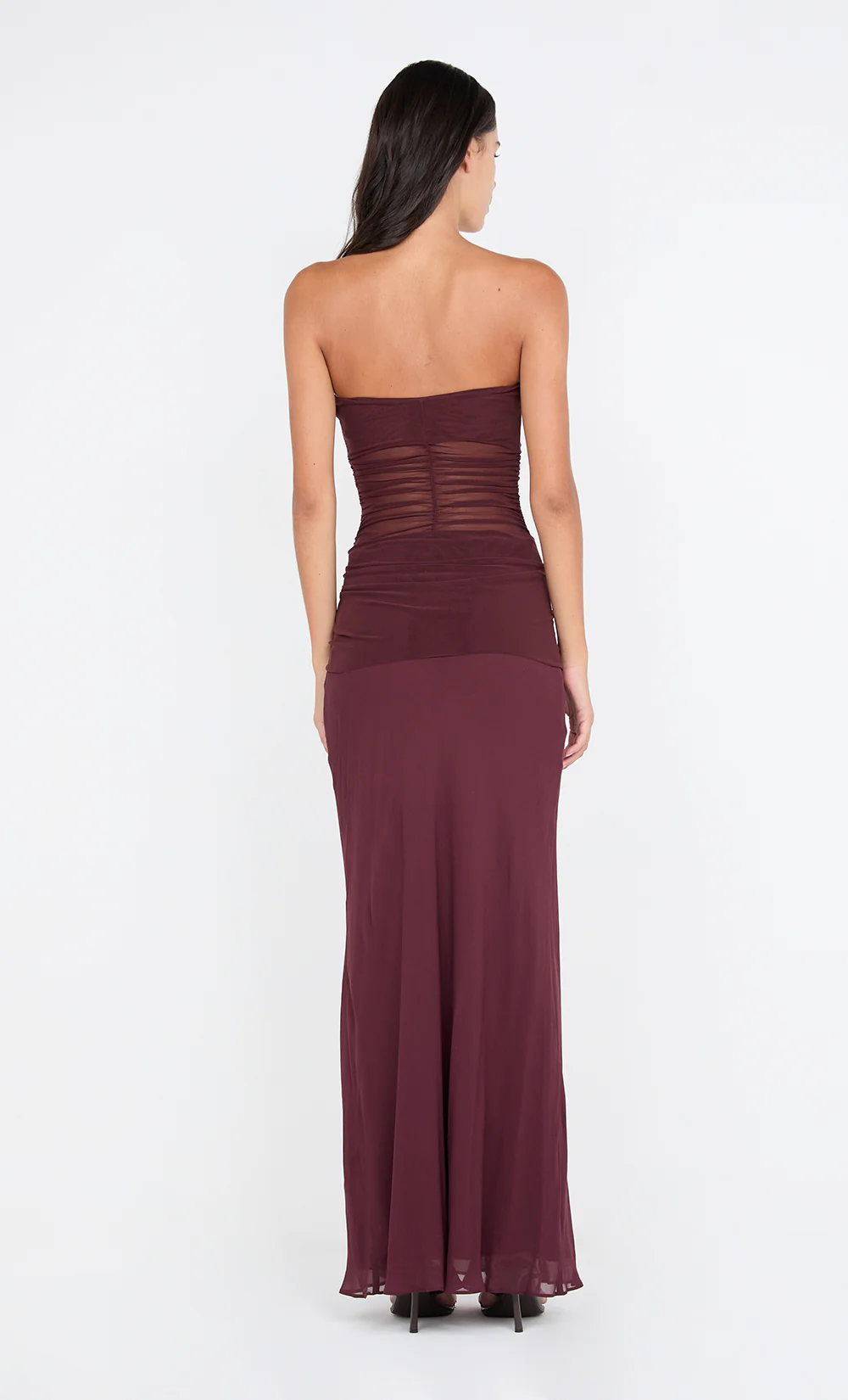 NOEMI STRAPLESS DRESS - PLUM - Image 4