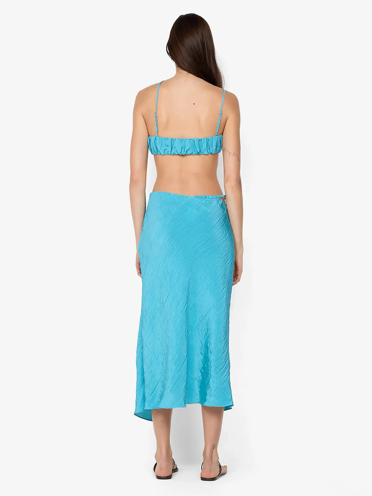ODESSA SPLIT MIDI SKIRT - DEEP SEAFOAM - Image 3