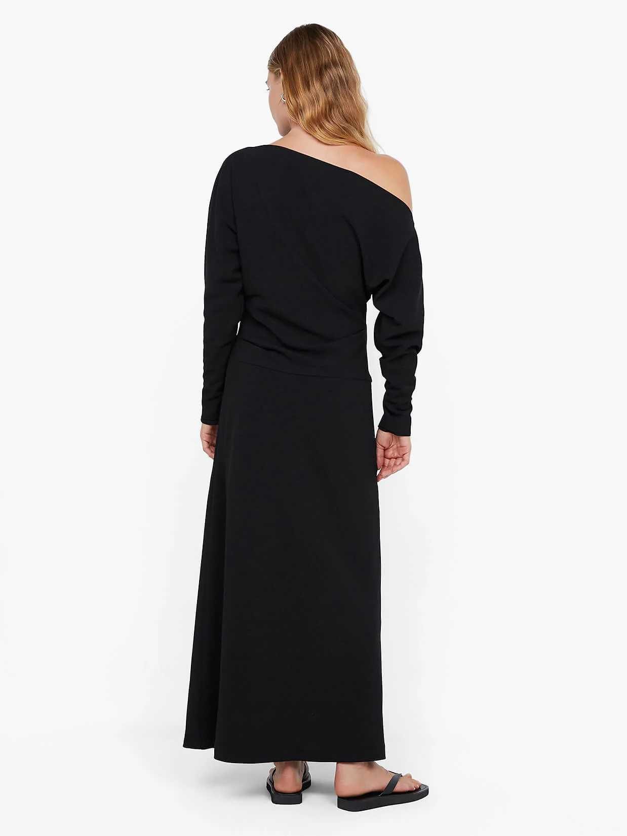 OTTIE ASYM MAXI DRESS - BLACK - Image 3