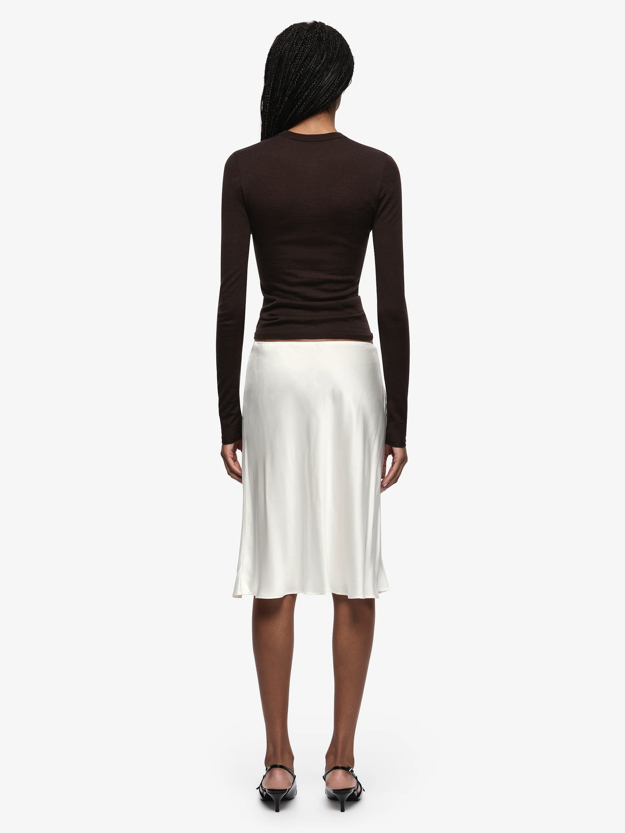PIPER BIAS MIDI SKIRT - IVORY - Image 4