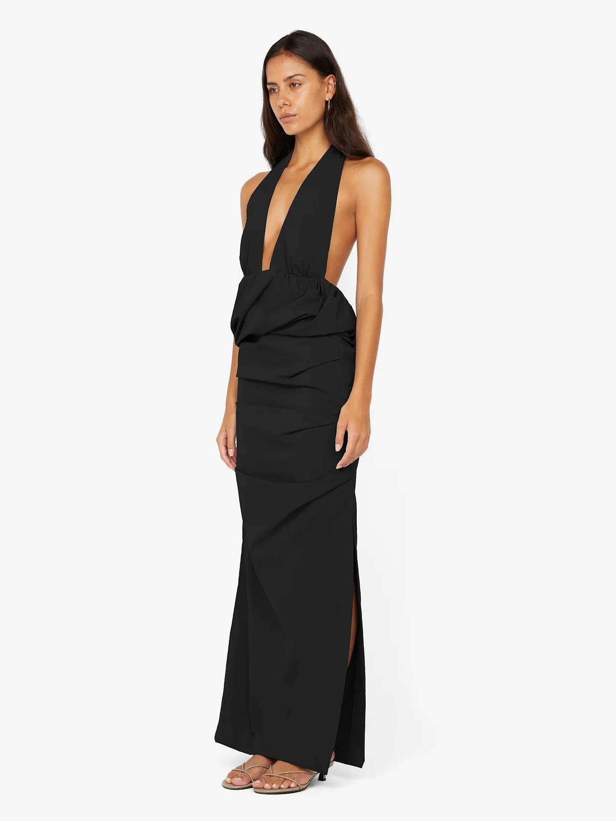PRISCILLA BUBBLE MAXI DRESS - BLACK - Image 3