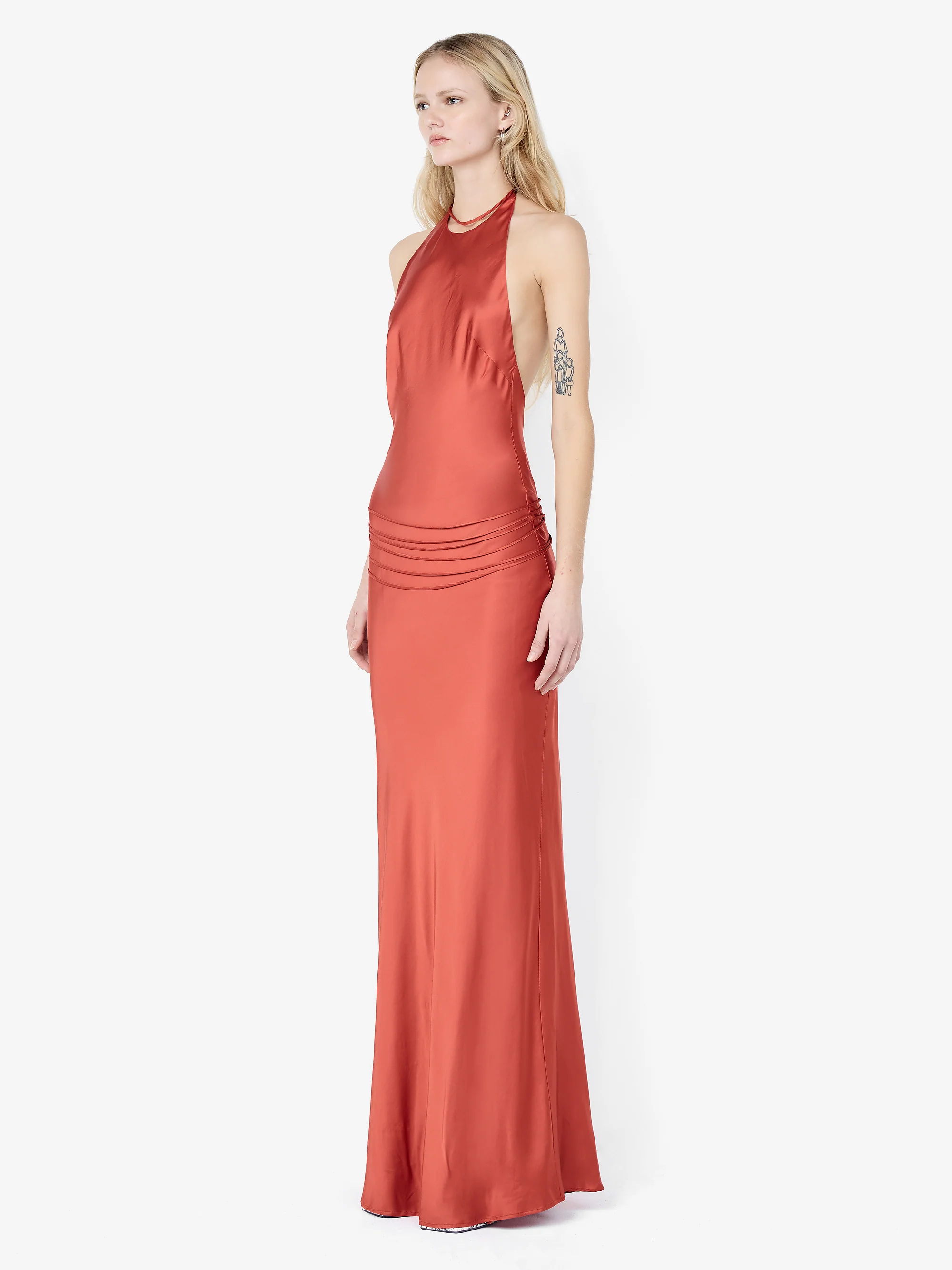 QUENTIN RACER MAXI DRESS - PAPRIKA - Image 3