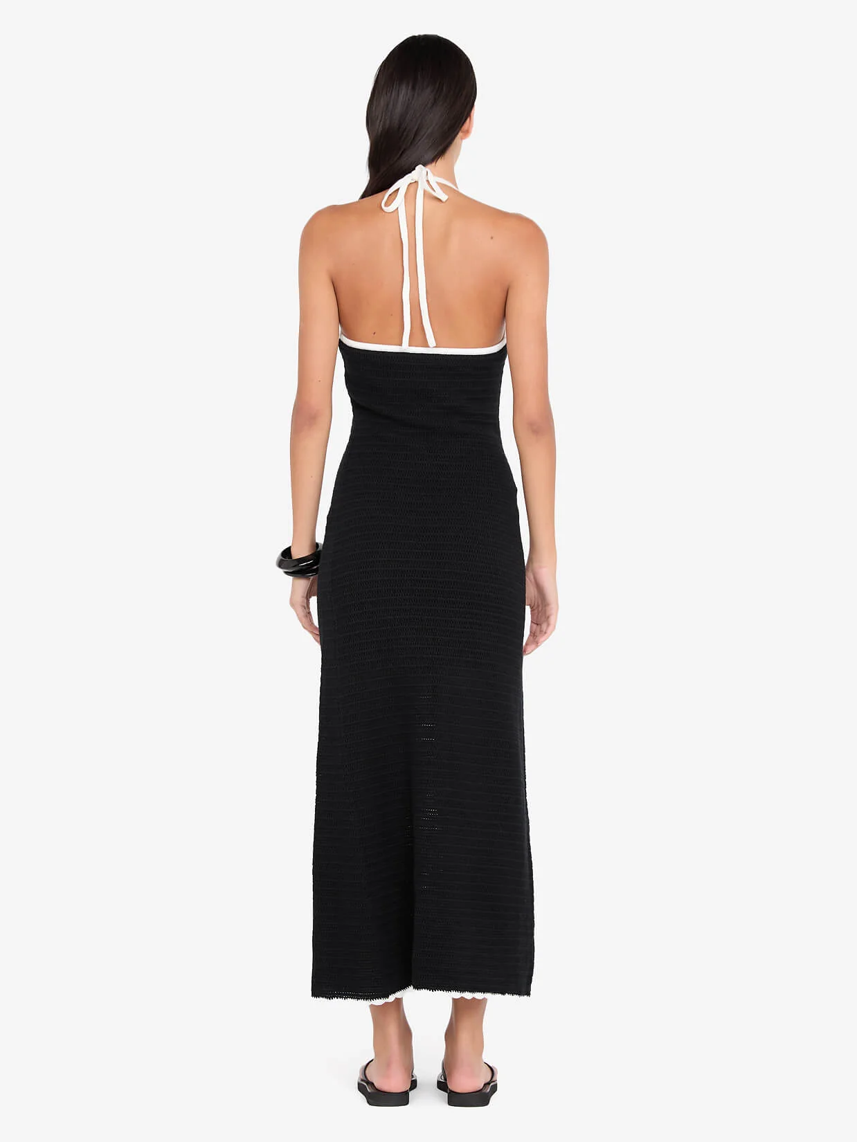 RAVYN HALTER MAXI DRESS - BLACK/WHITE - Image 3