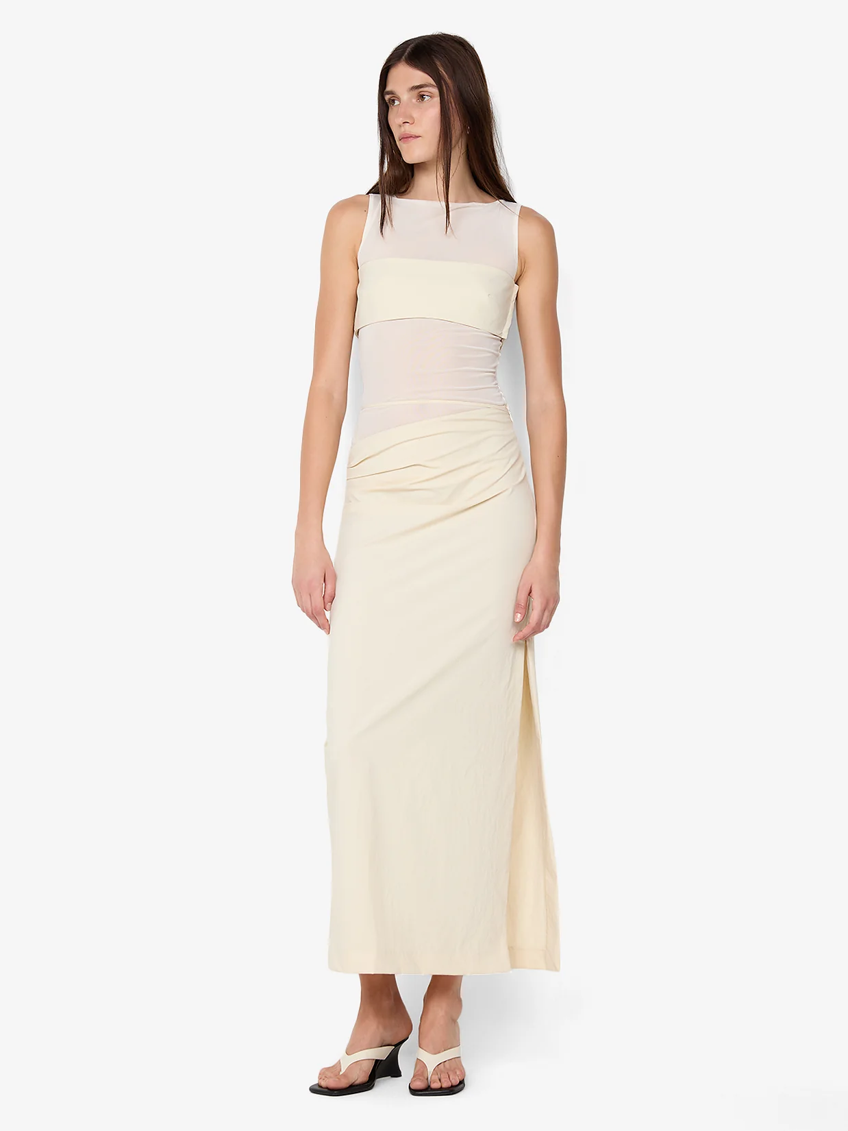 REID ASYM SKIRT - VANILLA
