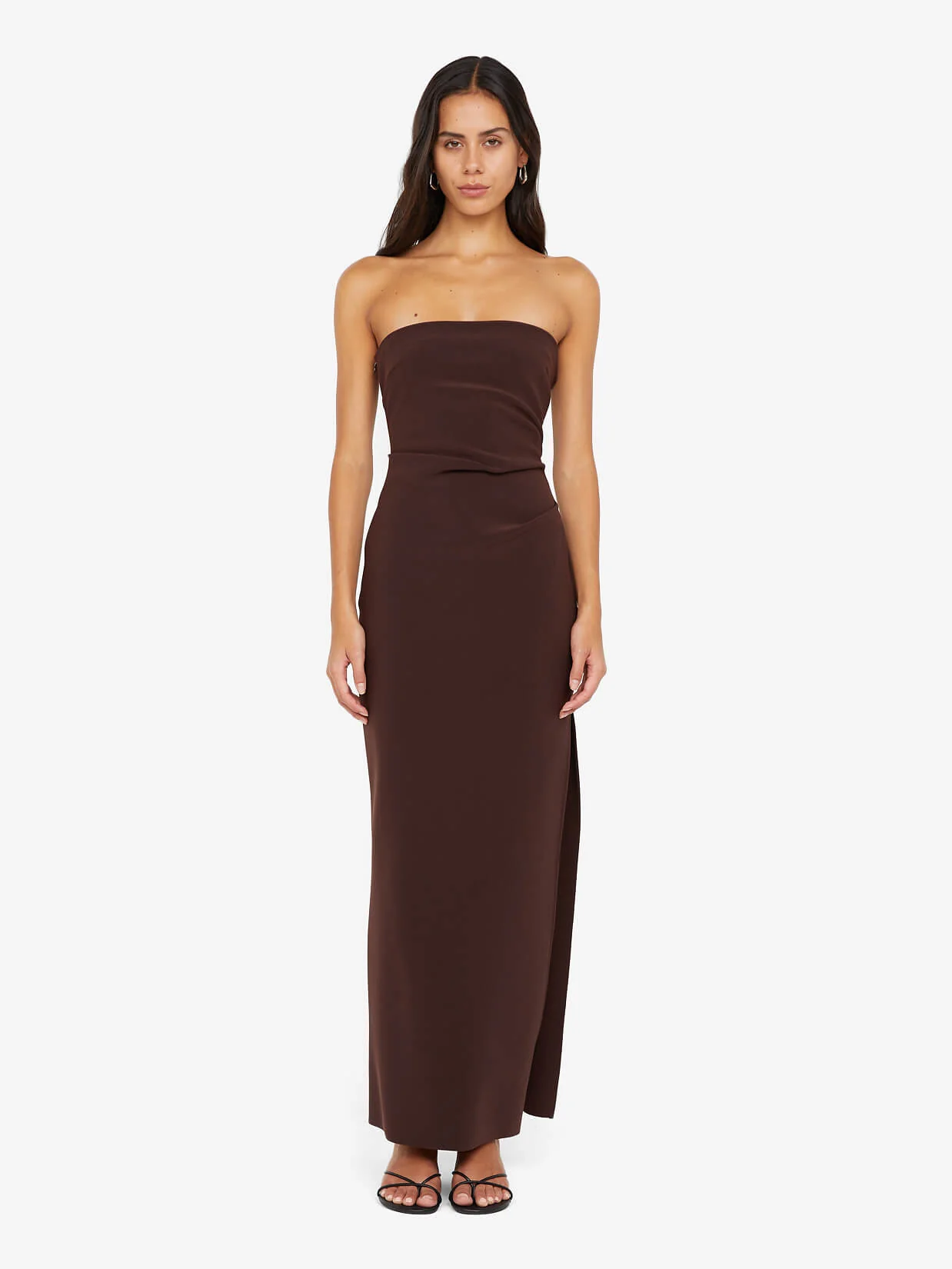 REINA STRAPLESS MAXI DRESS - DARK CHOCOLATE