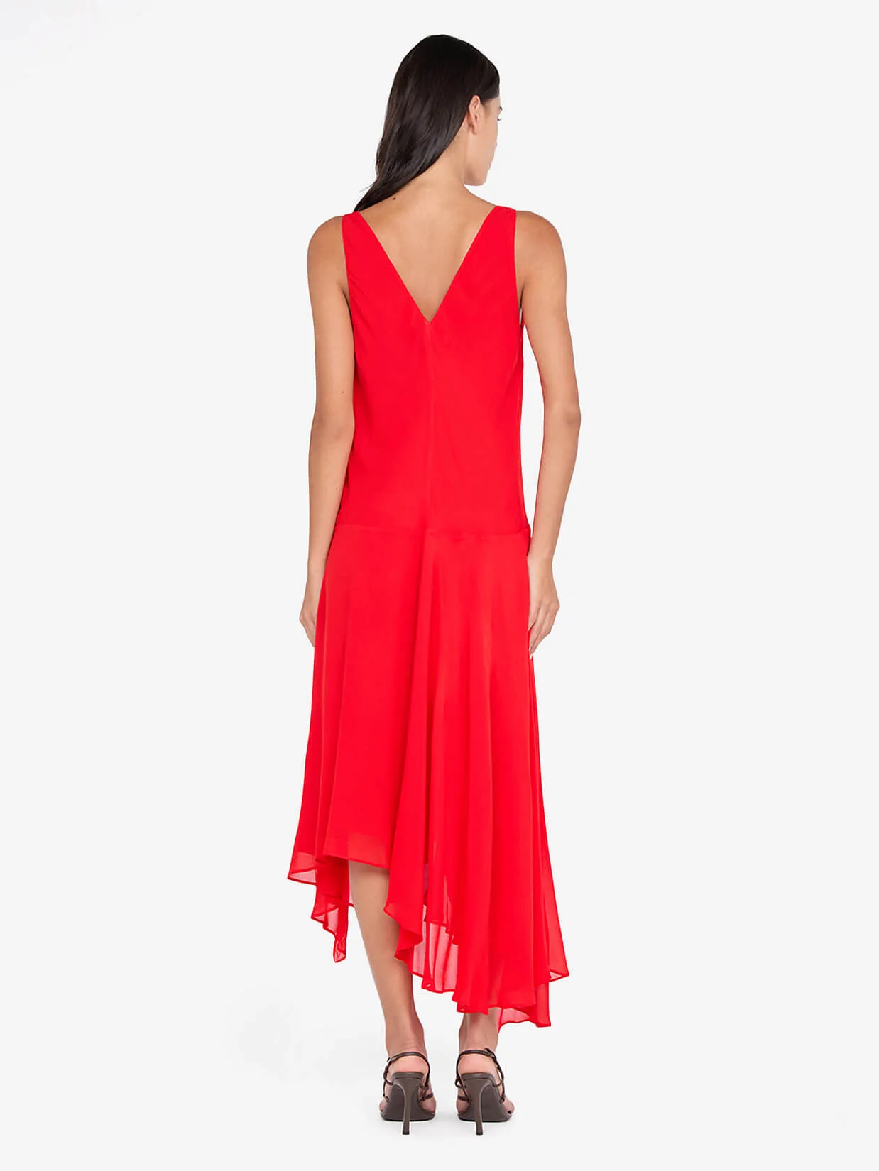 RHONE WRAP ASYM DRESS - CHILLI - Image 3