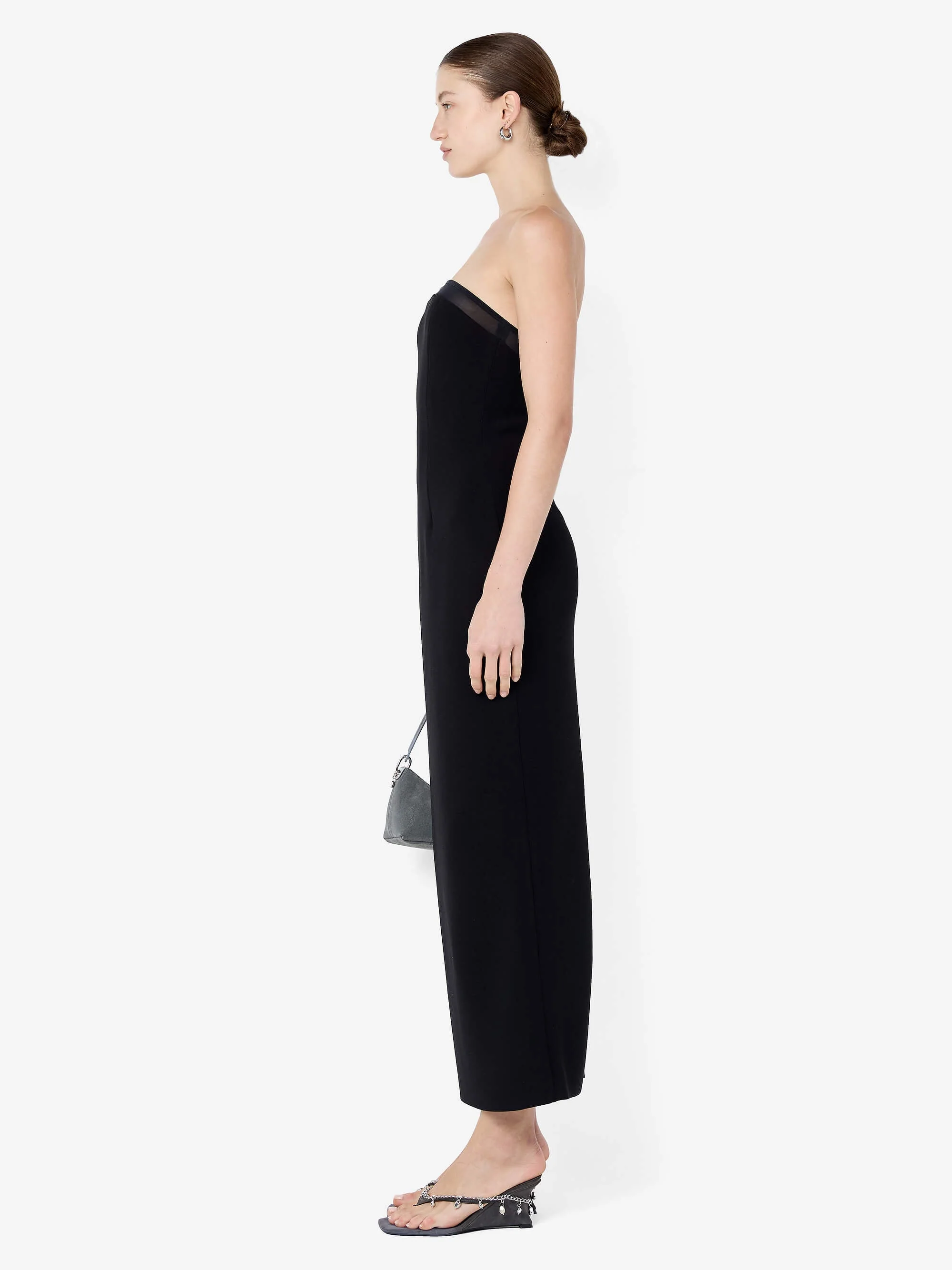 ROMEE STRAPLESS MIDI DRESS - BLACK - Image 3