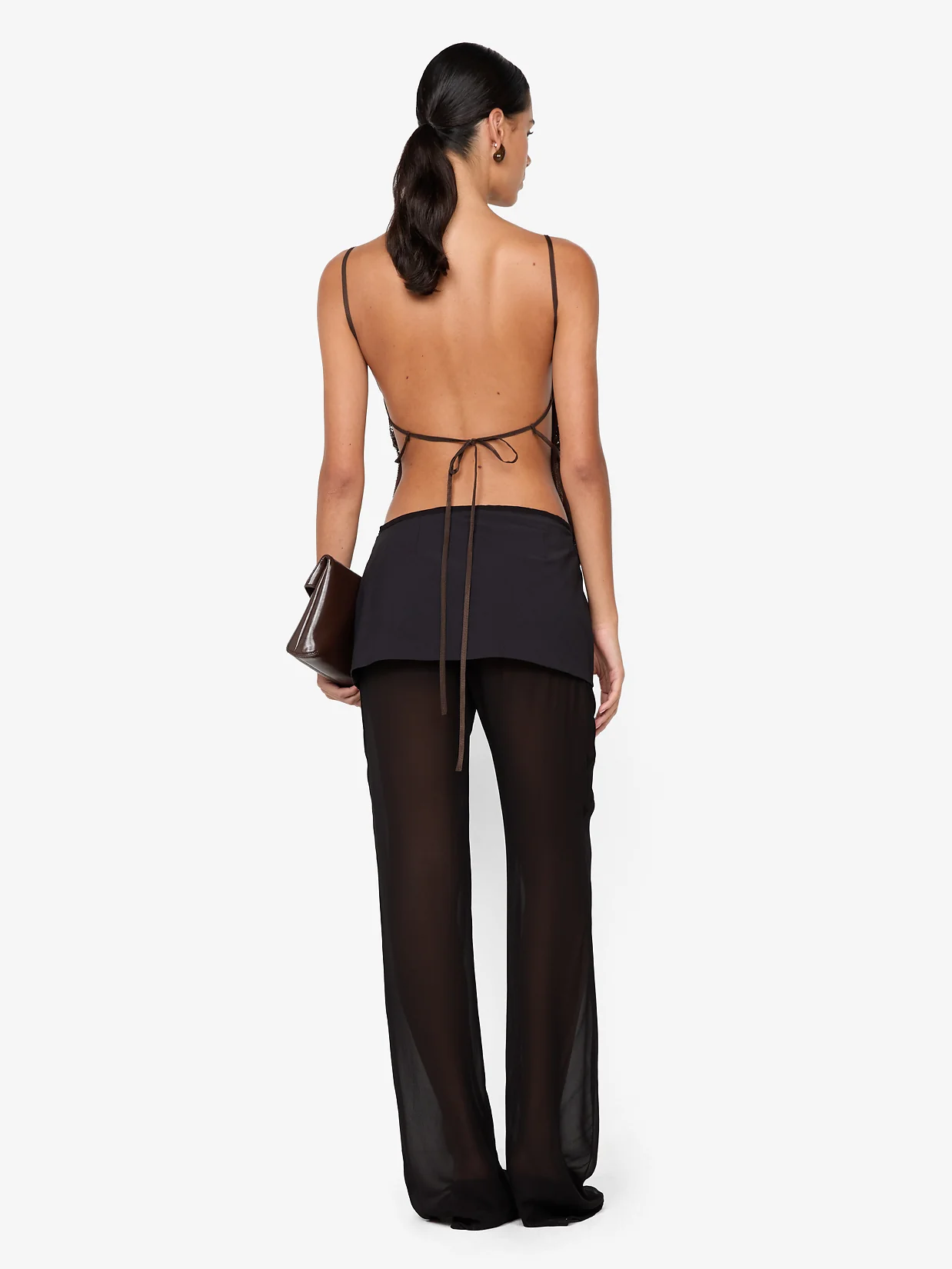 ROMILLY TIE TOP - DARK CHOCOLATE - Image 3