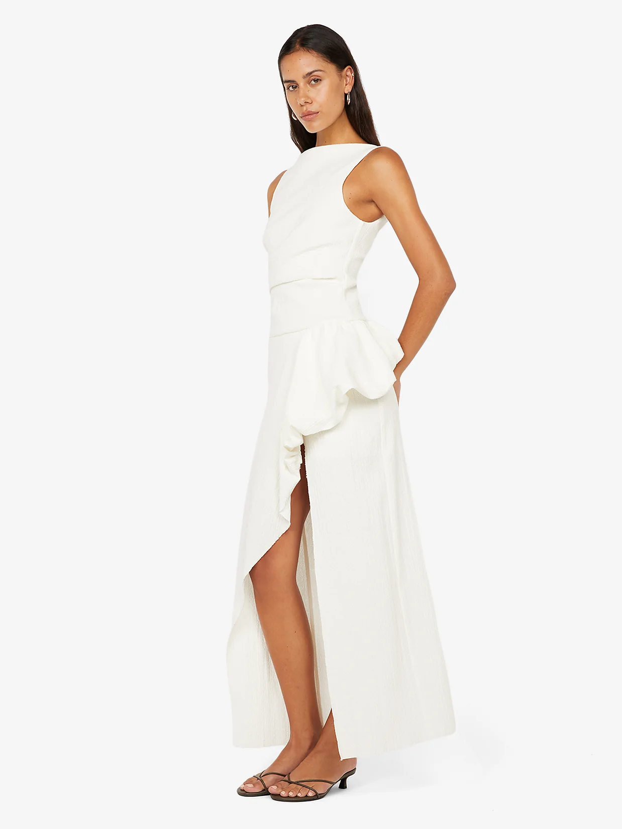 ROWENA ASYM DRESS - WHITE - Image 2