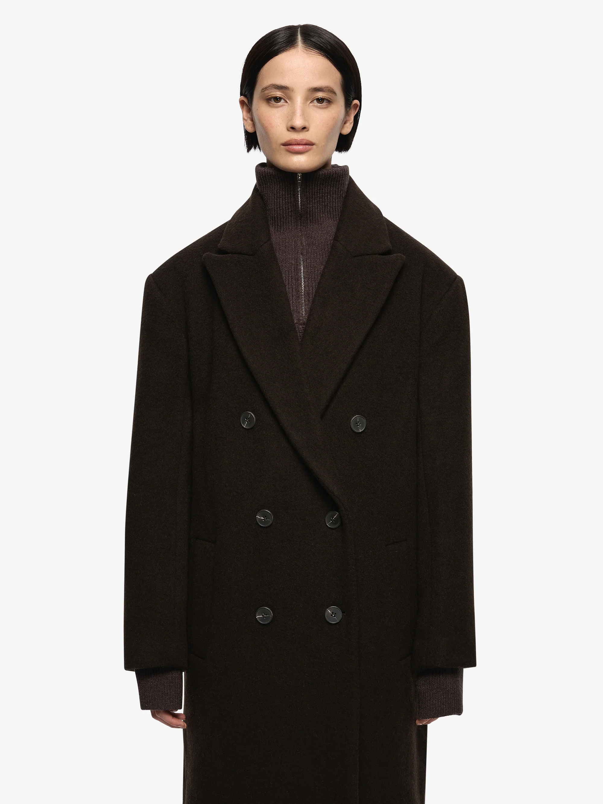 RUTHE WOOL COAT - DARK CHOCOLATE - Image 2