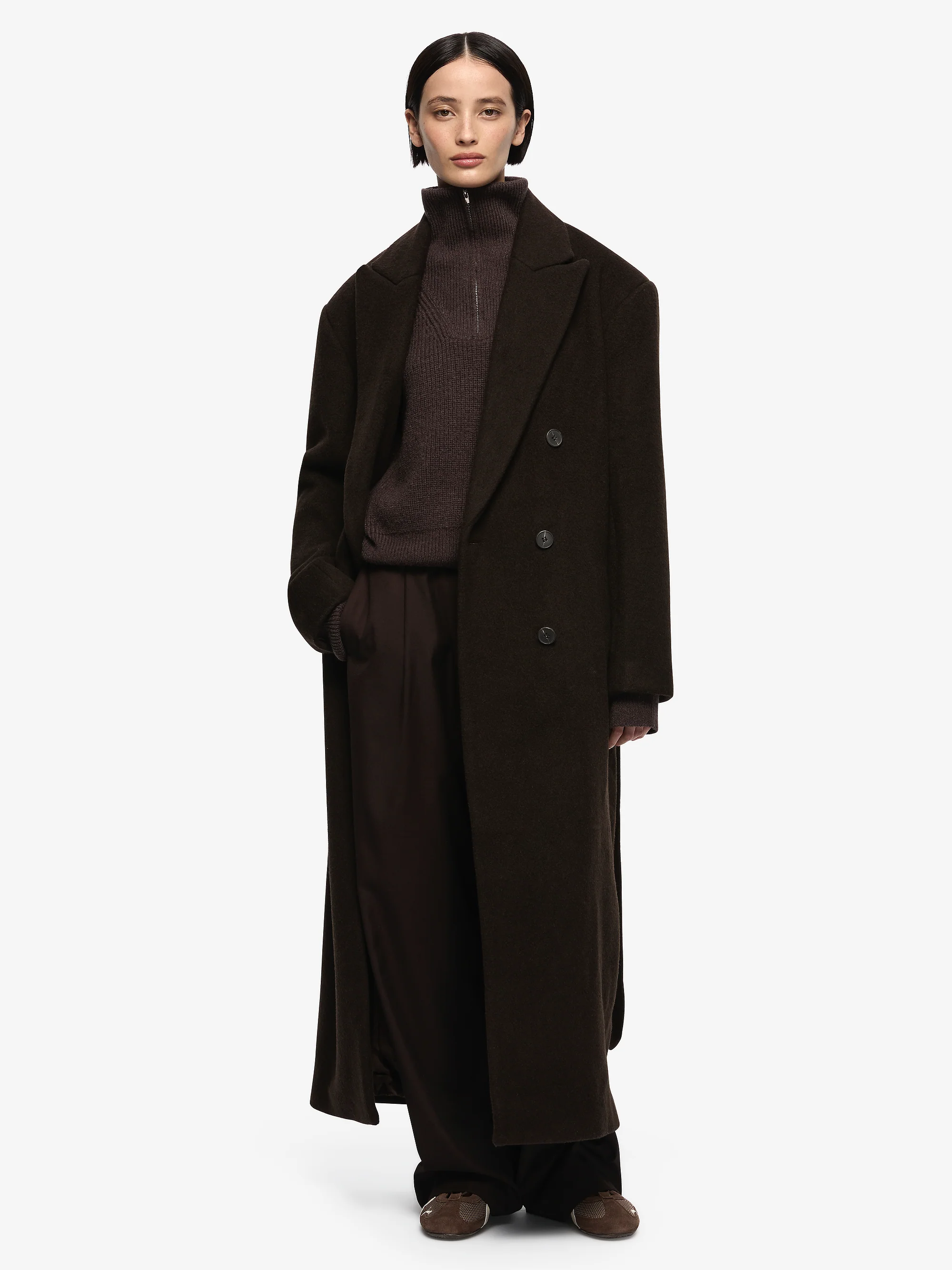 RUTHE WOOL COAT - DARK CHOCOLATE - Image 6