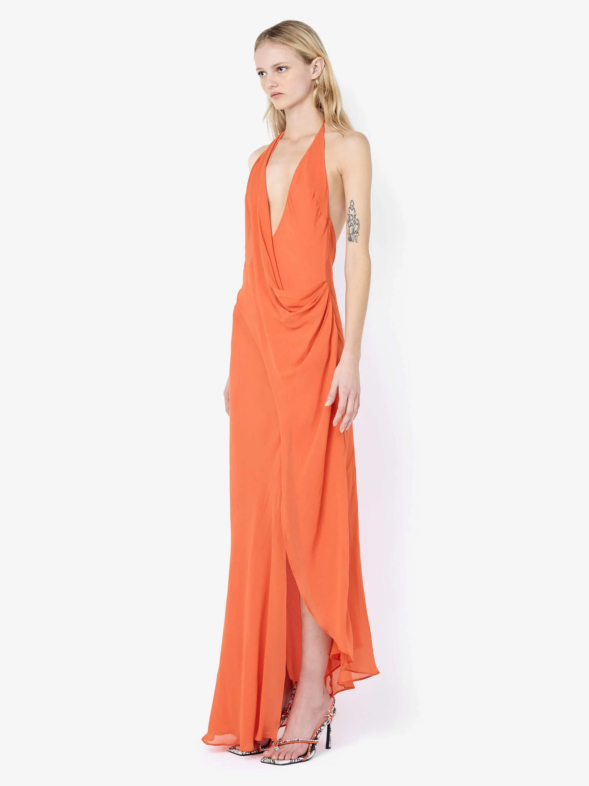 SABRINA DRAPE MAXI DRESS - PERSIMMON - Image 3