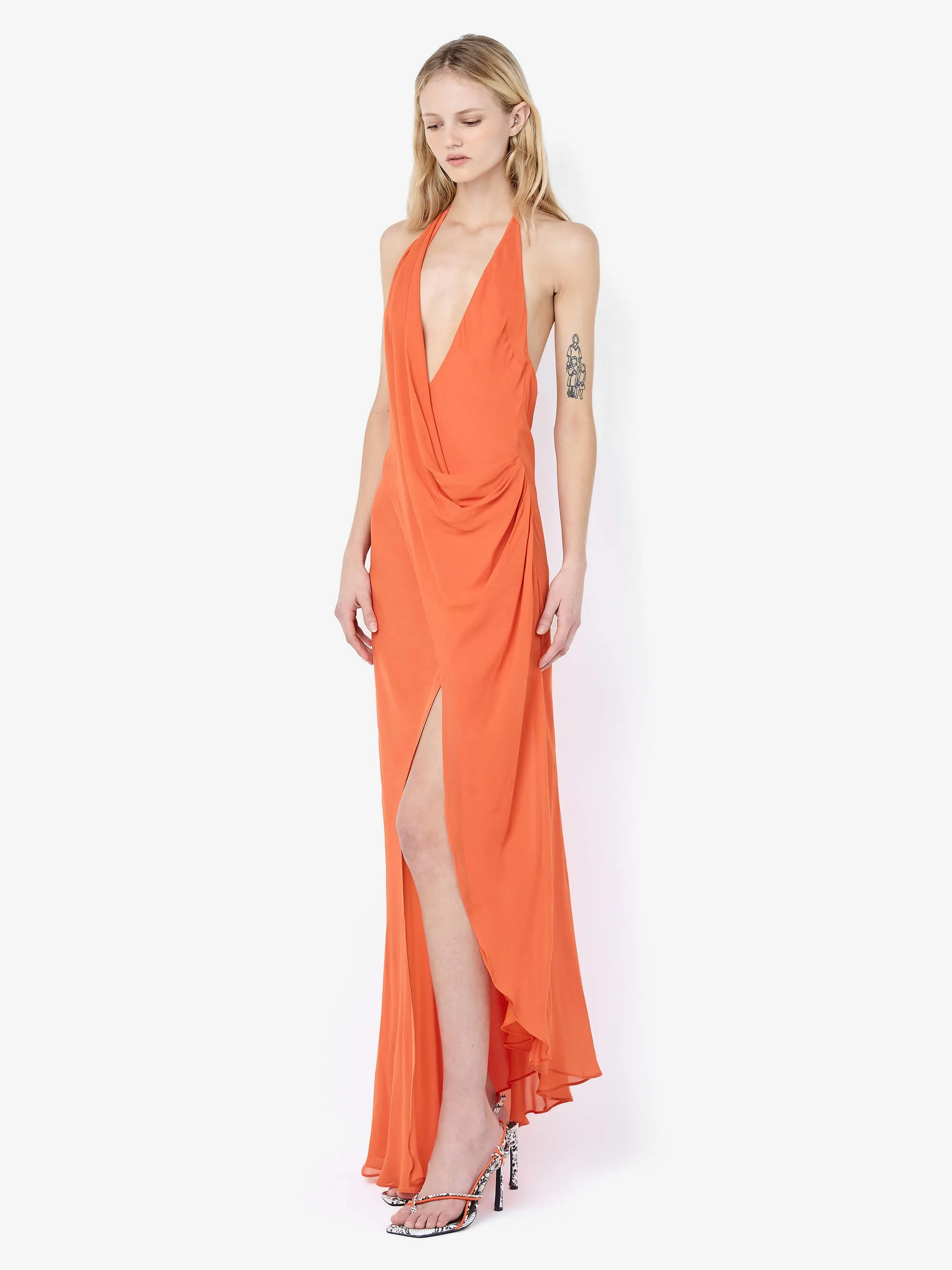 SABRINA DRAPE MAXI DRESS - PERSIMMON - Image 5