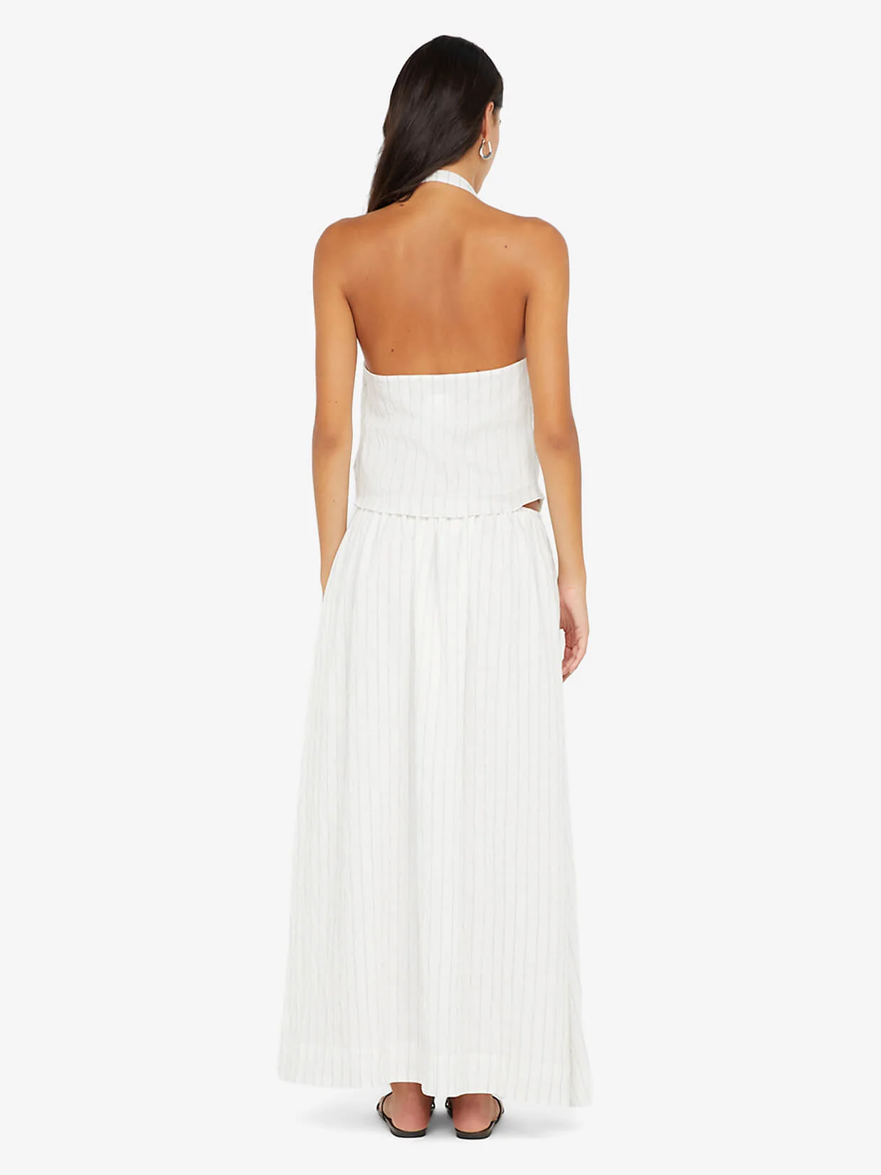 SASKI HALTER TOP - WHITE/BLACK STRIPE - Image 2