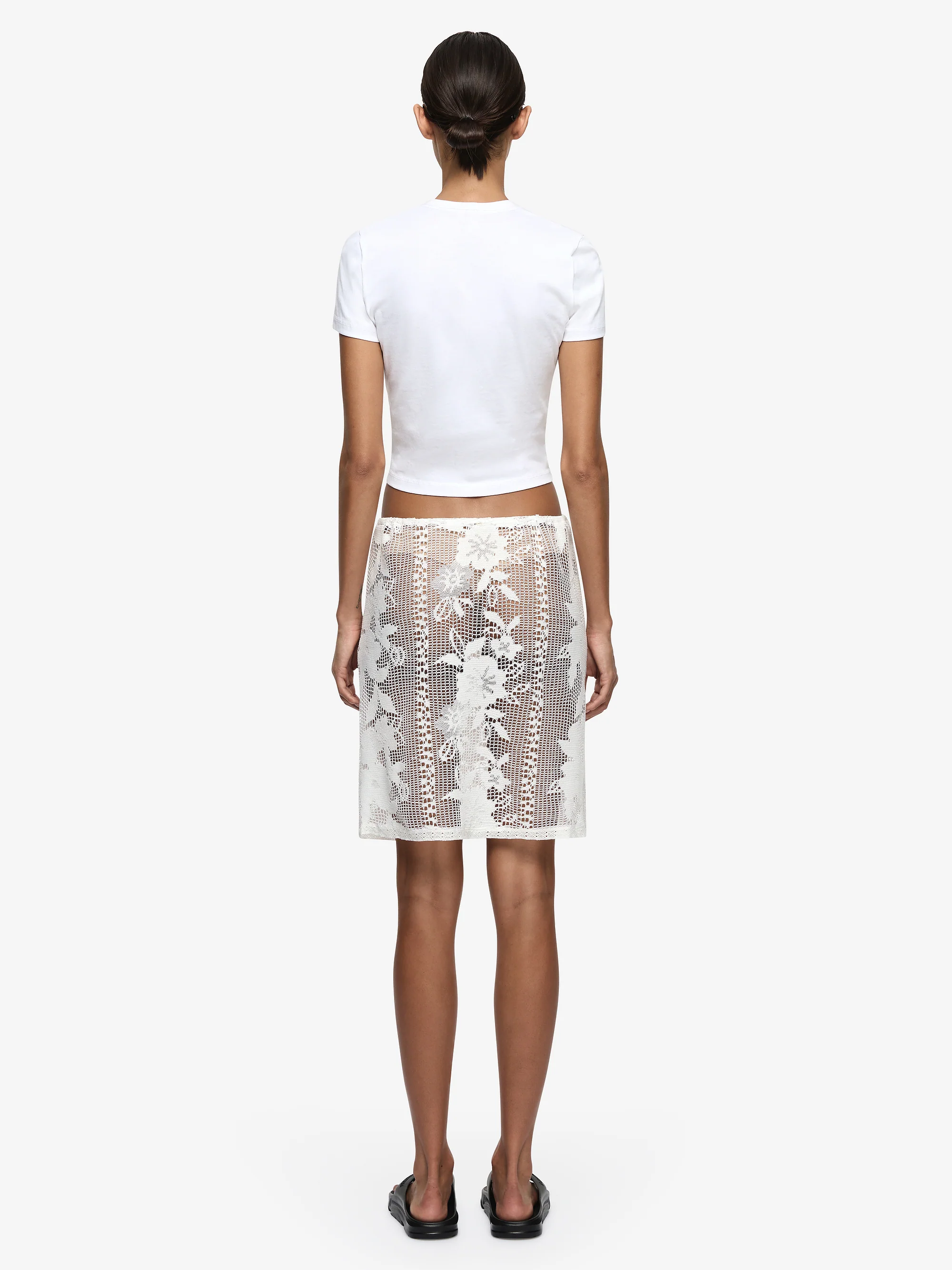 SIENNA MIDI SKIRT - WHITE - Image 4