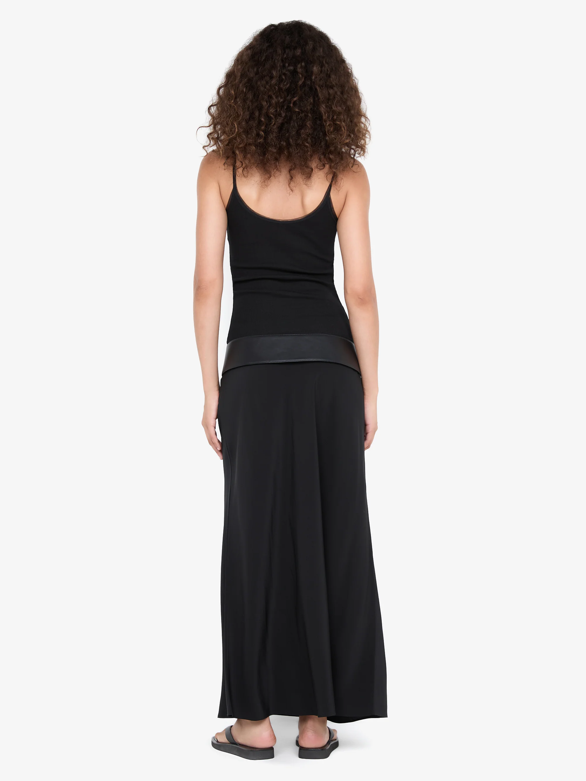 SILK BIAS MAXI SKIRT - BLACK - Image 4